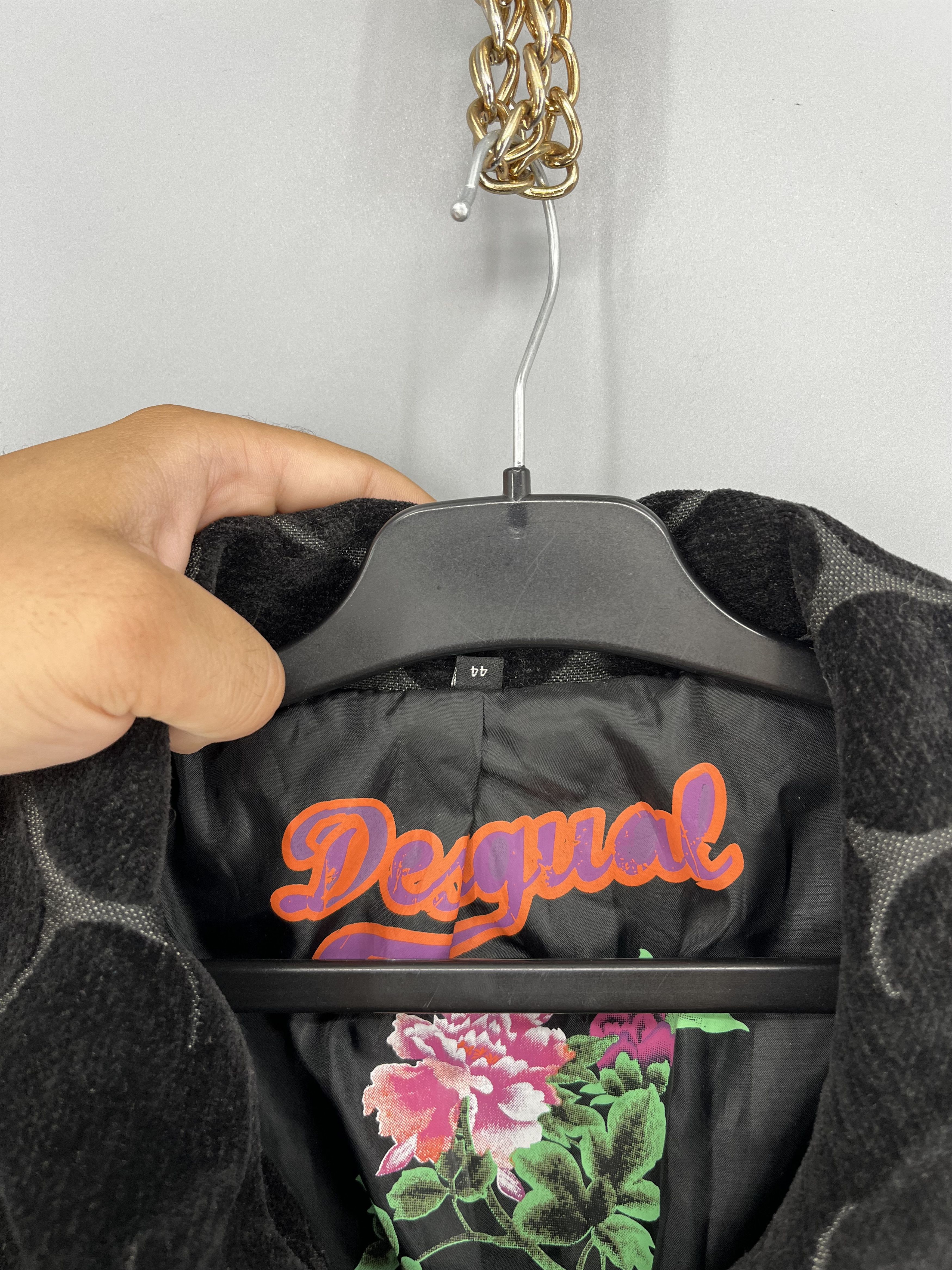 Desigual Desigual Womens Black Beige Embroidered Coat Jacket Pockets Size M / US 6-8 / IT 42-44 - 11 Thumbnail