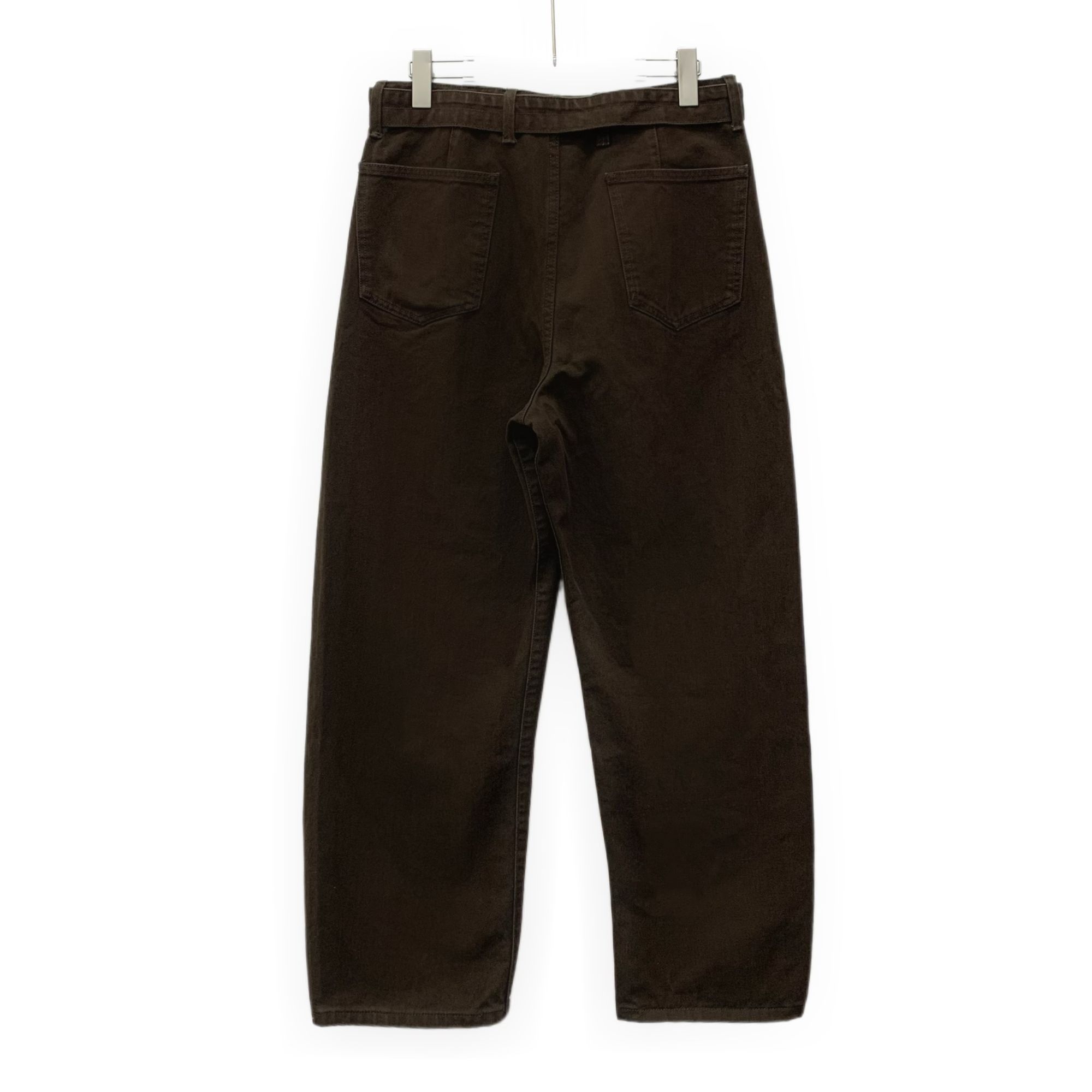 Lemaire Lemaire Mens Dark Brown Cotton Straight-Leg Trousers W/Belt Size US 32 / EU 48 - 7 Thumbnail