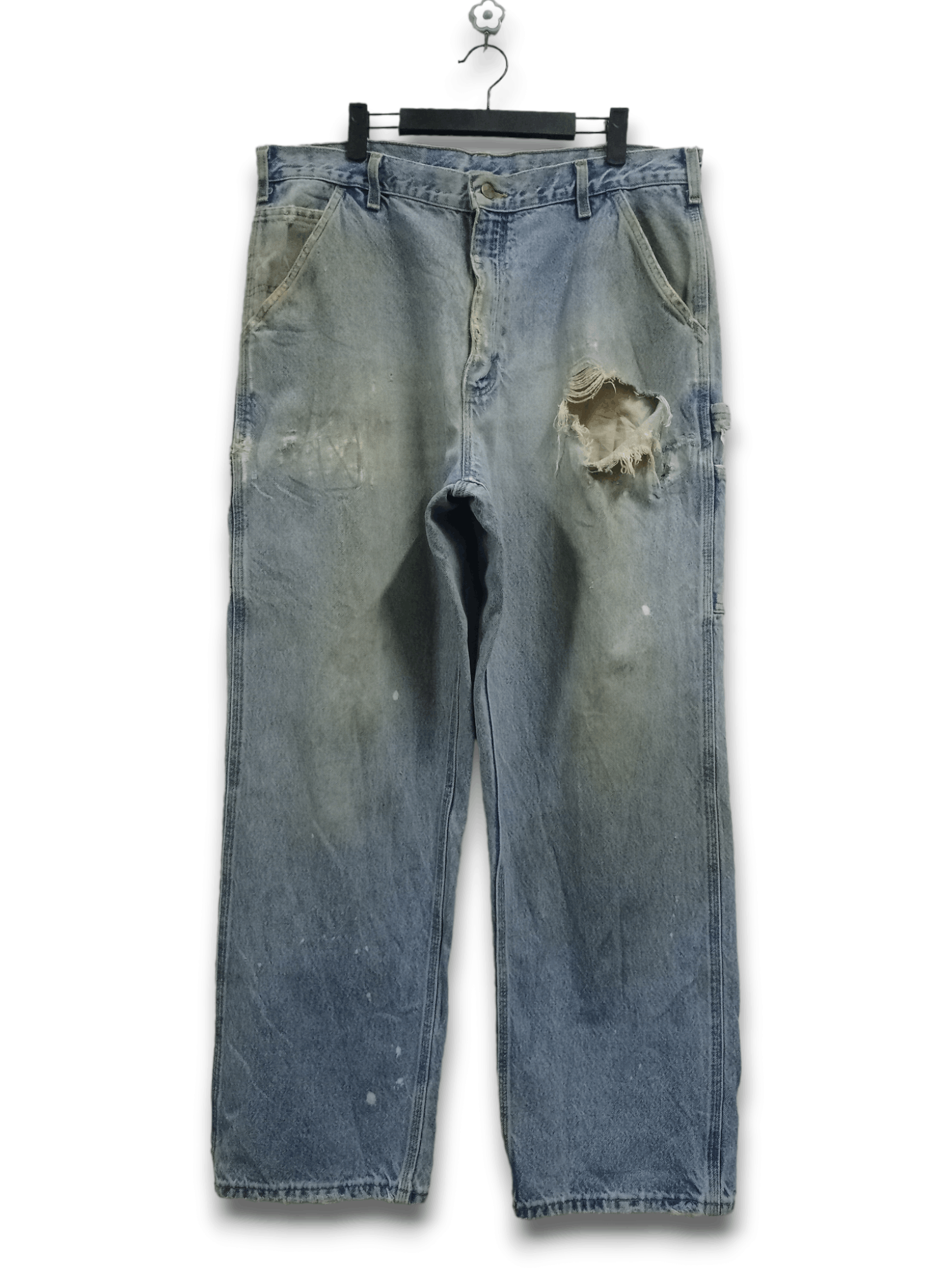 Carhartt Vintage Carhartt Distressed Baggy Carpenter Jeans 38x32 Size US 38 / EU 54 - 2 Thumbnail