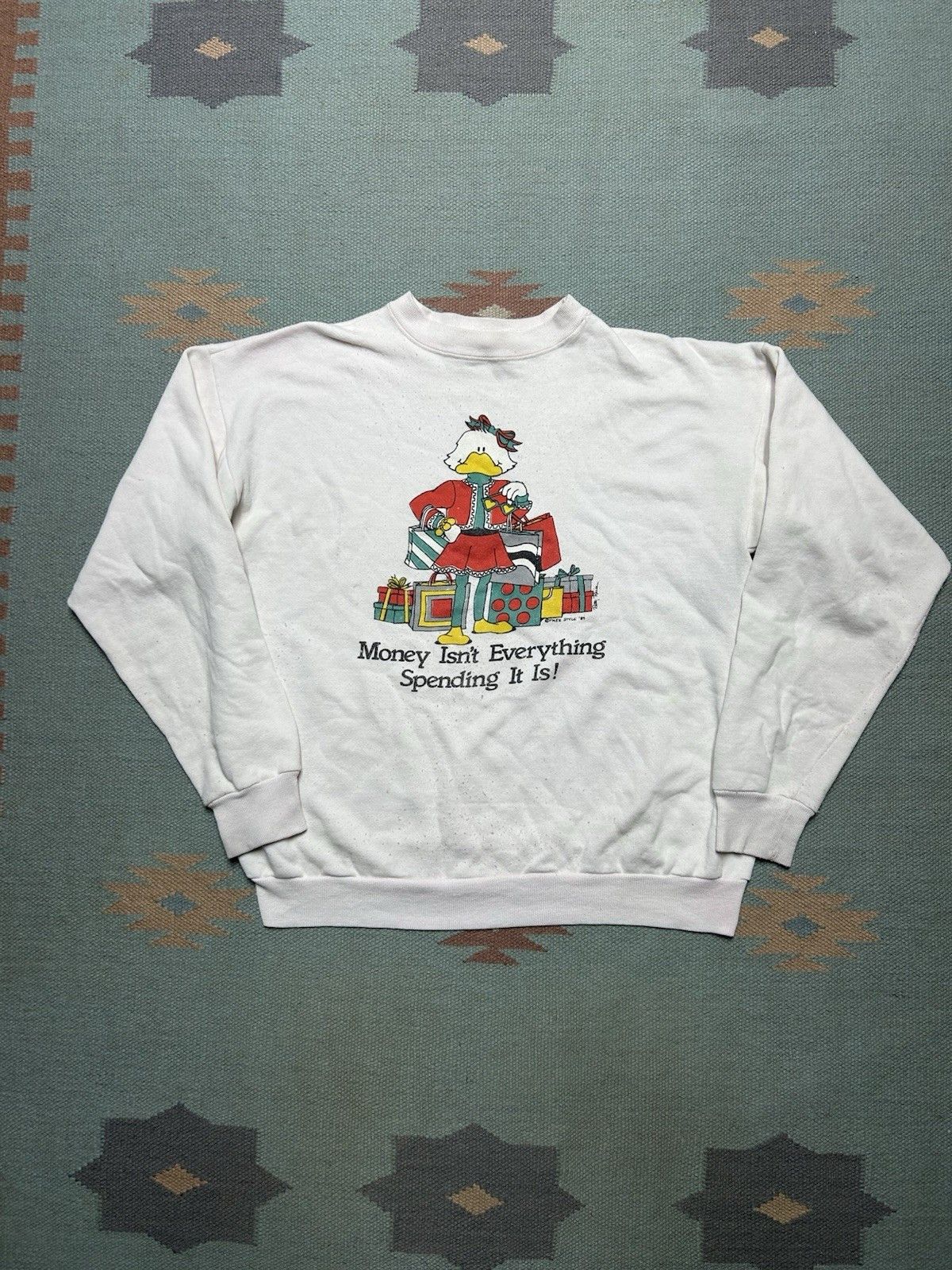 Vintage Vtg 80s sweatshirt money isn’t everything shopping animal XL Size US XL / EU 56 / 4 - 1 Thumbnail