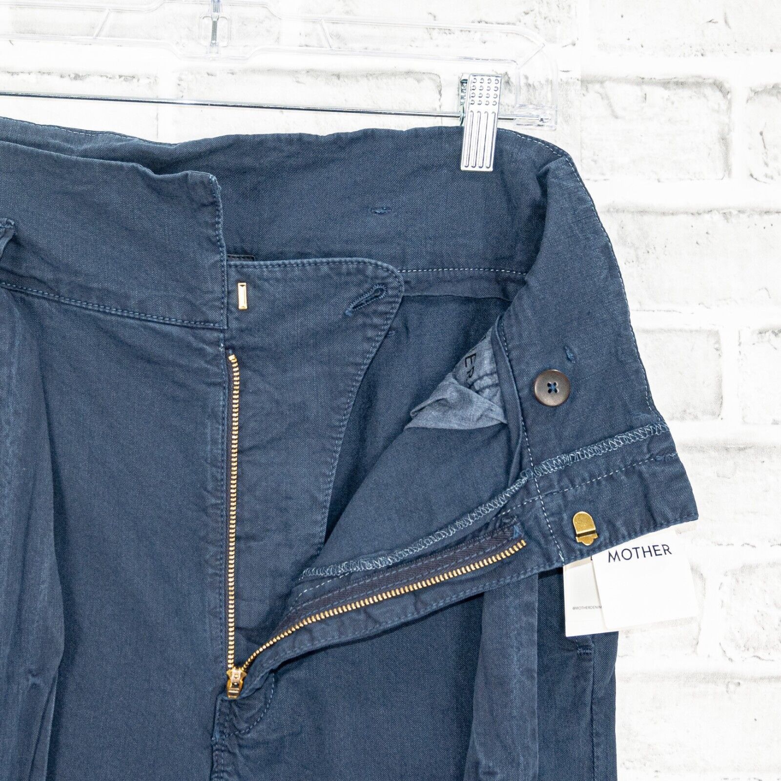 MOTHER MOTHER Denim Paperbag Greaser Ankle Pants Navy Blue Sz 25 Size 25" / US 0 / IT 36 - 6 Thumbnail