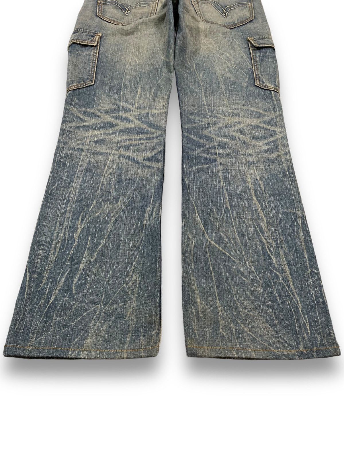 Levi's Vintage 90s Levis 707 Mud Wash Flare Bootcut Cargo Jeans Size US 32 / EU 48 - 15 Thumbnail