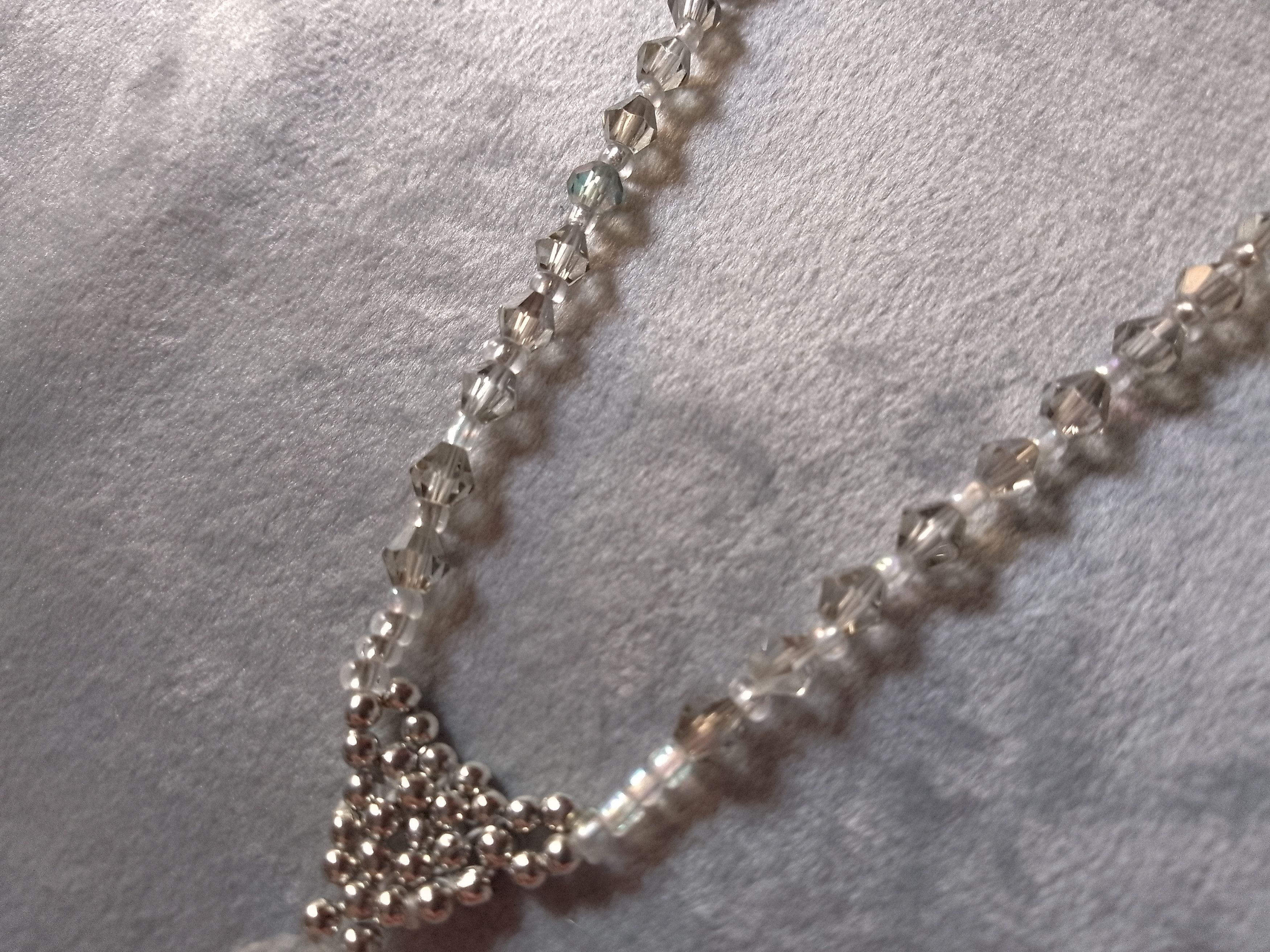 Handmade Necklace/rosary. Crystal, steel. Earrings. Religious Size ONE SIZE - 3 Thumbnail