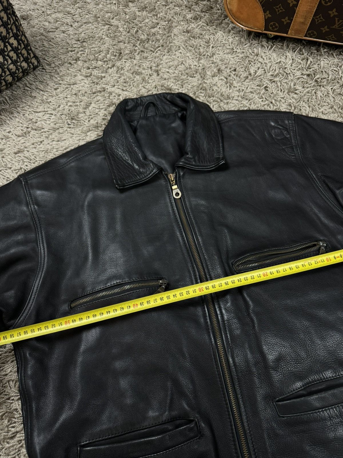 Vintage Vintage leather bomber jacket 90s original retro casual item Size US L / EU 52-54 / 3 - 4 Thumbnail