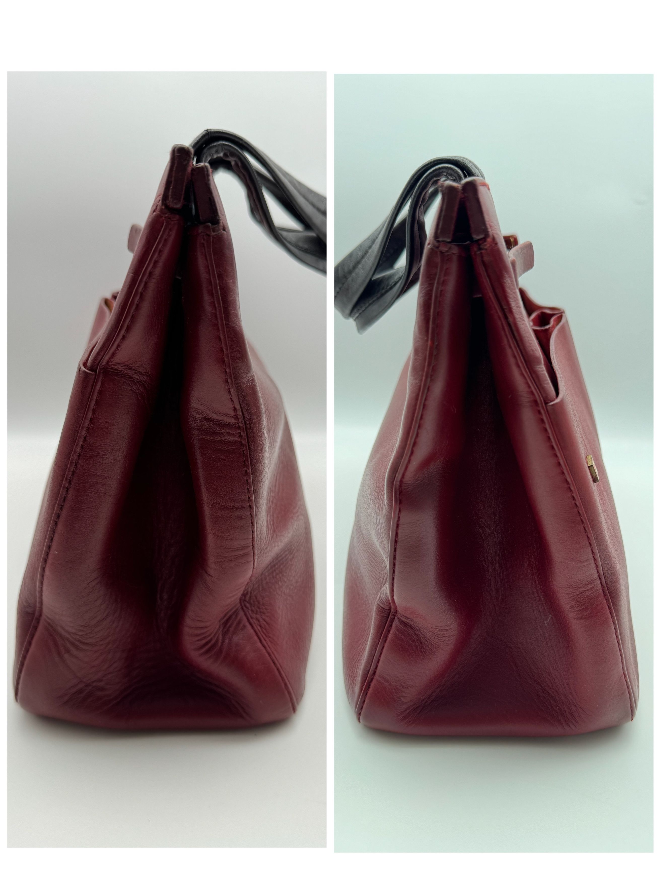 Bally Bally Bordeaux Leather Tote Handbag Size ONE SIZE - 3 Thumbnail