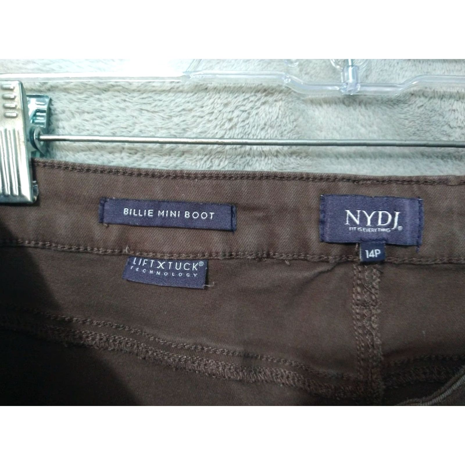 NYDJ NYDJ Jeans Women 14 Brown Denim Bootcut High Rise Stretch 5-Pocket 27 Inseam NYDJ Tummy Tuck Solid Button Zip Size 36" / US 14 / IT 50 - 7 Thumbnail