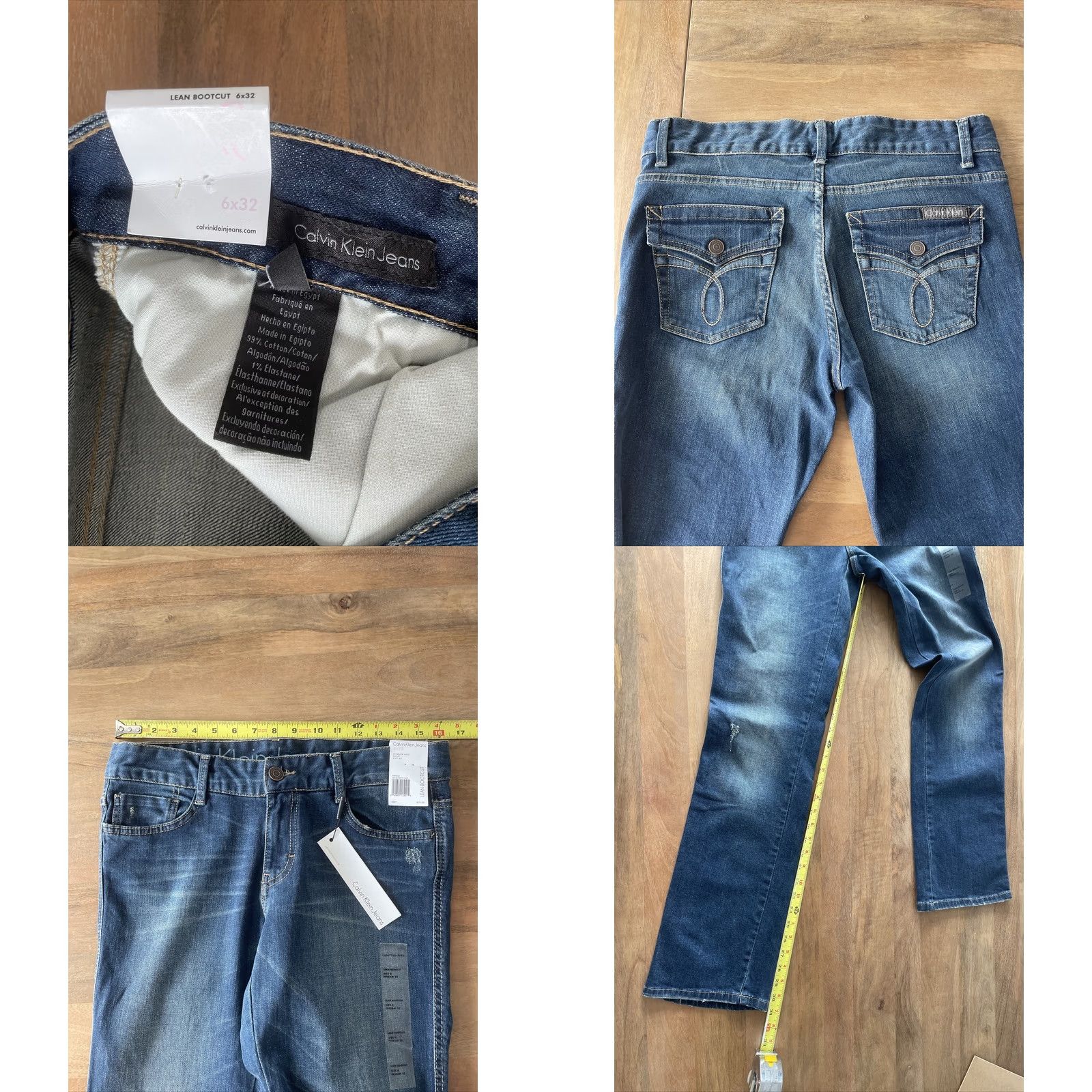Calvin Klein Calvin Klein Jeans Womens 6 Slim Fit Low Rise Bootcut Y2K Denim 32x31 Blue Size 24" / US 00 / IT 34 - 8 Thumbnail