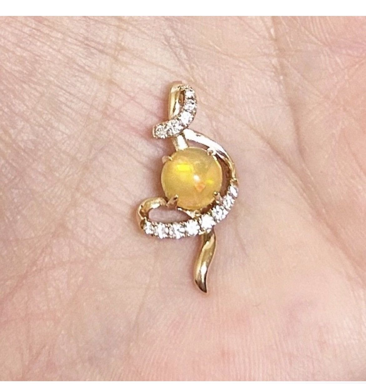 Other LeVian 14KT Rose Gold Fire Opal & Diamond Pendant / Necklace Size ONE SIZE - 9 Thumbnail