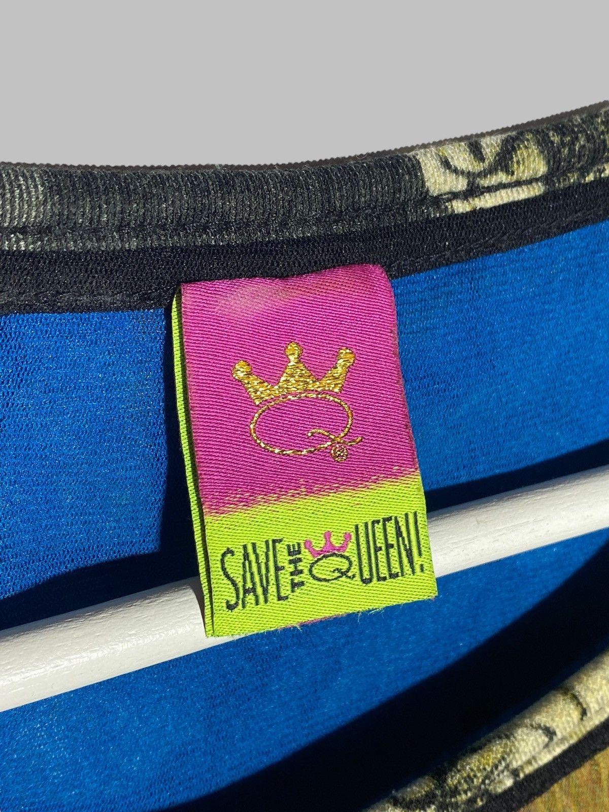 Vintage Save The Queen Rare Print T-Shirt Avant Garde Boho Art Tee Size L / US 10 / IT 46 - 18 Thumbnail
