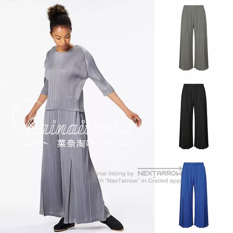 Issey Miyake Issey Miyake Black Straight Wide Leg Pants Size 25" / US 0 / IT 36 - 5 Thumbnail