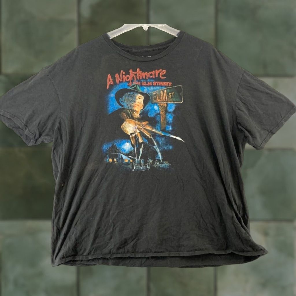 Vintage VINTAGE? No — A Nightmare On Elm Street Mens T Shirt 3XL Black Freddy Kruger Graphic Print Horror Movie 80s Mens T-Shirt 3XL Black Freddy Kruger Size US XXL / EU 58 / 5 - 1 Thumbnail
