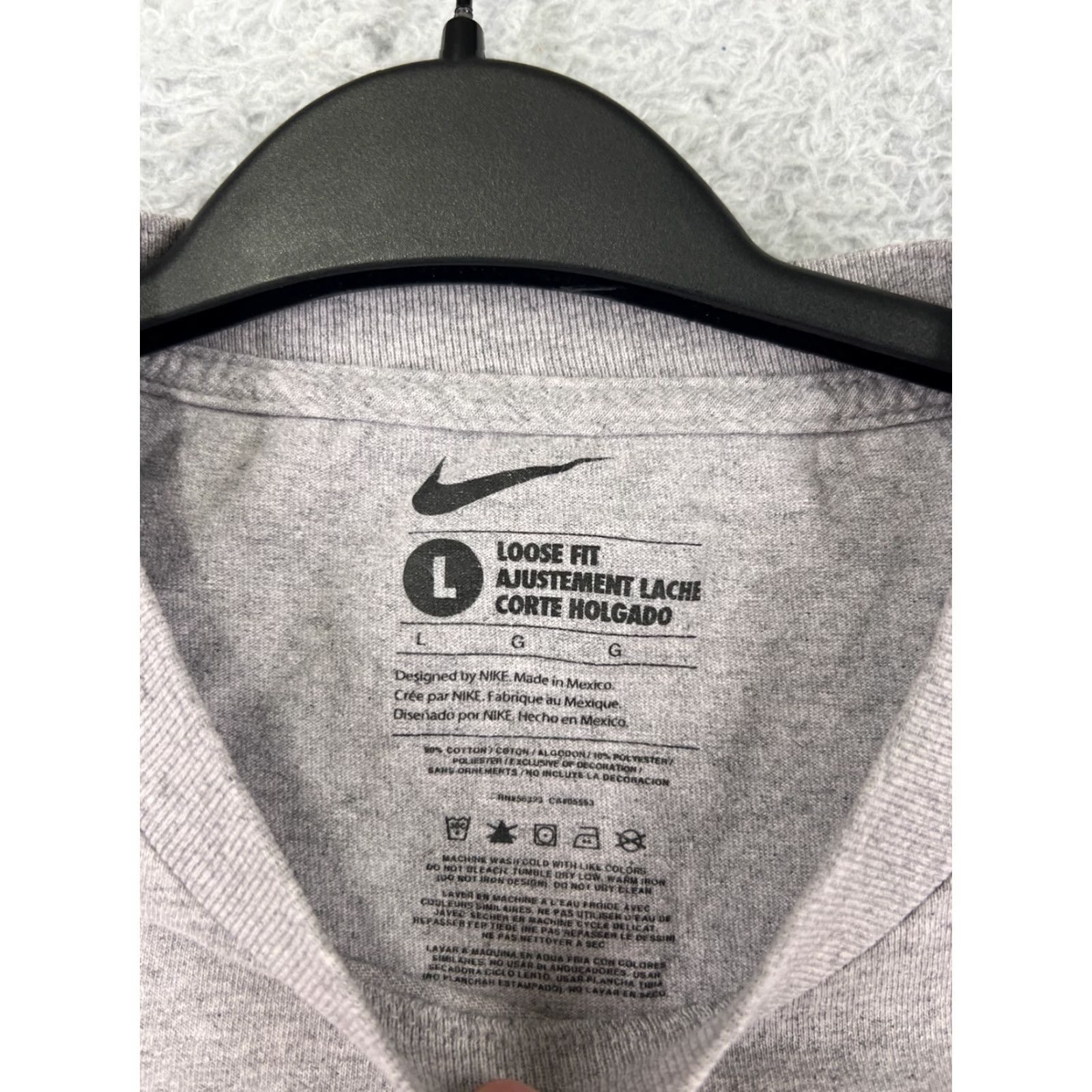 Nike Nike Shirt Mens Large Gray Spellout Graphic Print Short Sleeve Cotton Blend Size US L / EU 52-54 / 3 - 4 Thumbnail