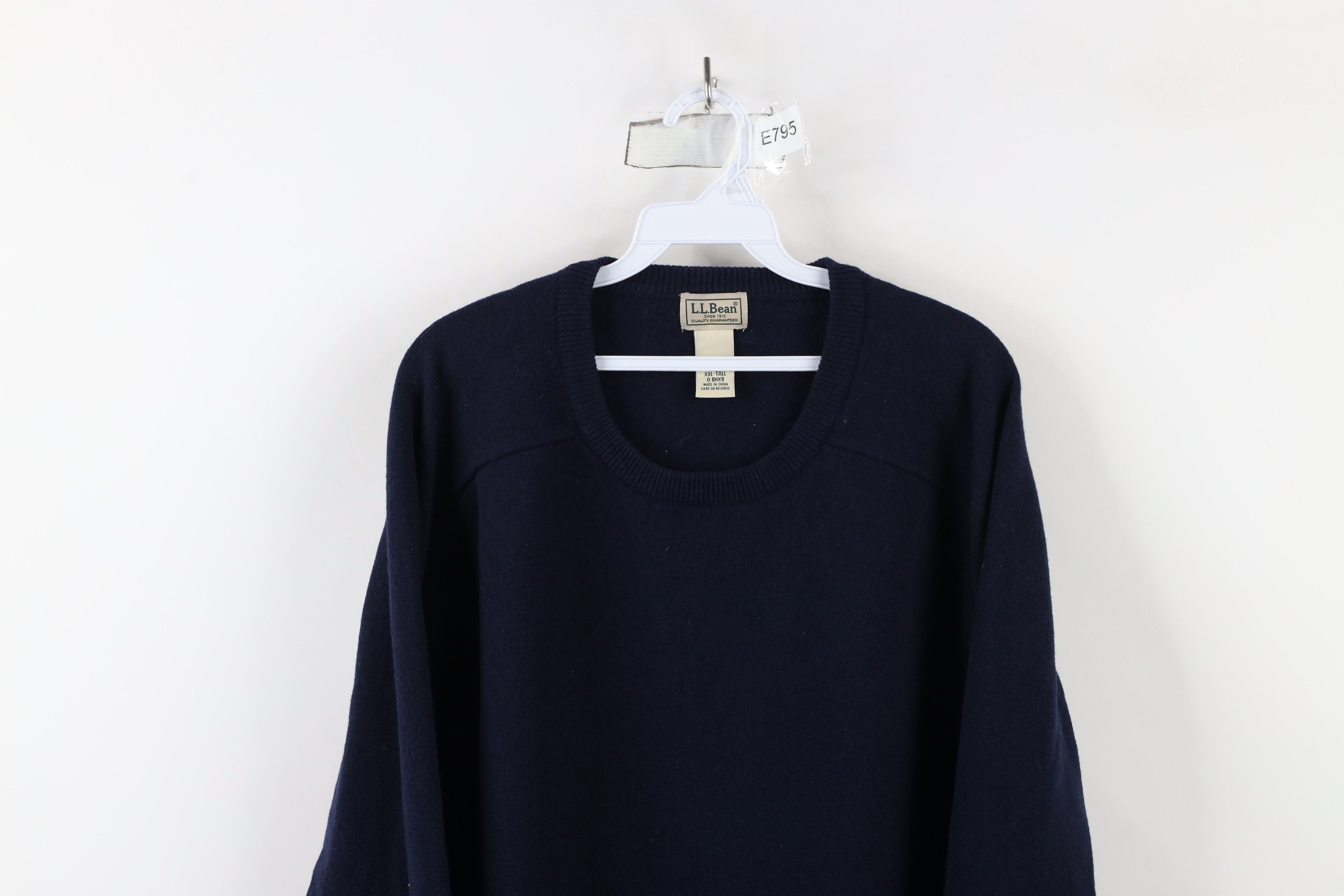 L.L. Bean × Vintage Vintage 90s LL Bean Lambswool Knit Crewneck Sweater Blue Size US XXL / EU 58 / 5 - 2 Thumbnail