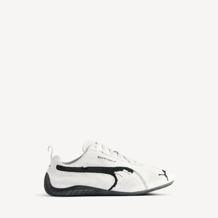 Balenciaga × Puma o1in1g0326 Speedcat Suede Sneakers in Black/White Size US 5 / EU 37 - 1 Thumbnail