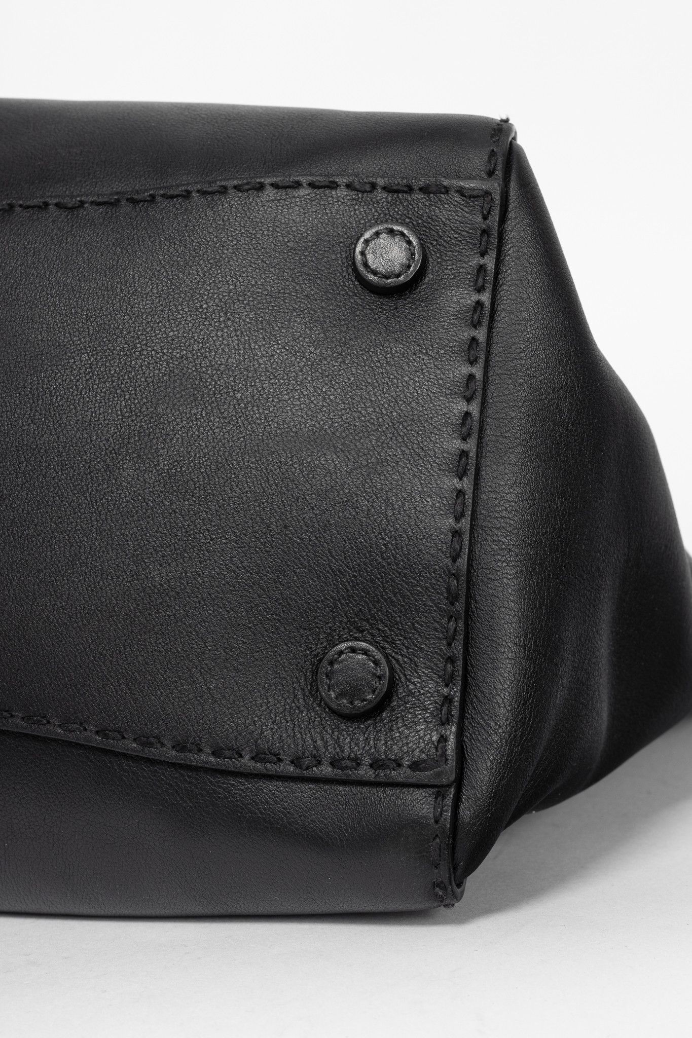 Prada Prada Black Hand Stitched Calfskin Leather Tote Size ONE SIZE - 6 Thumbnail