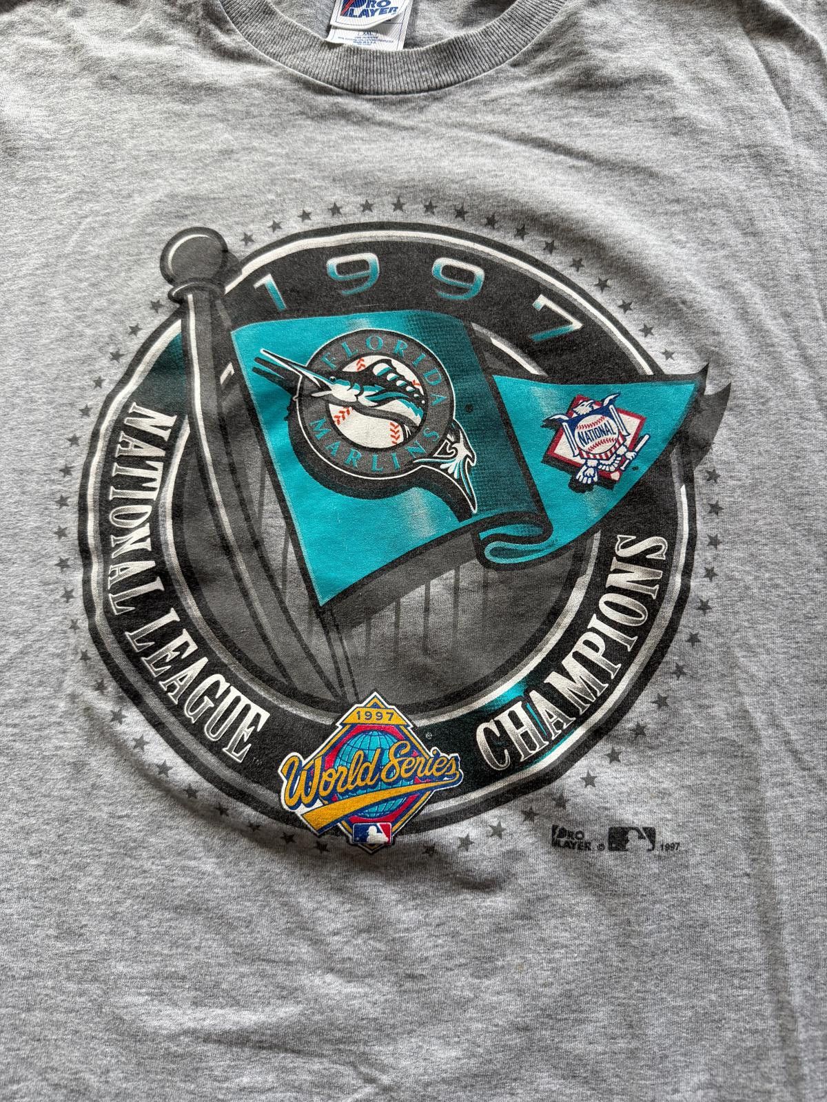 Pro Player VTG 1997 Florida Marlins National League Champions Tee Sz XL Size US XL / EU 56 / 4 - 3 Thumbnail