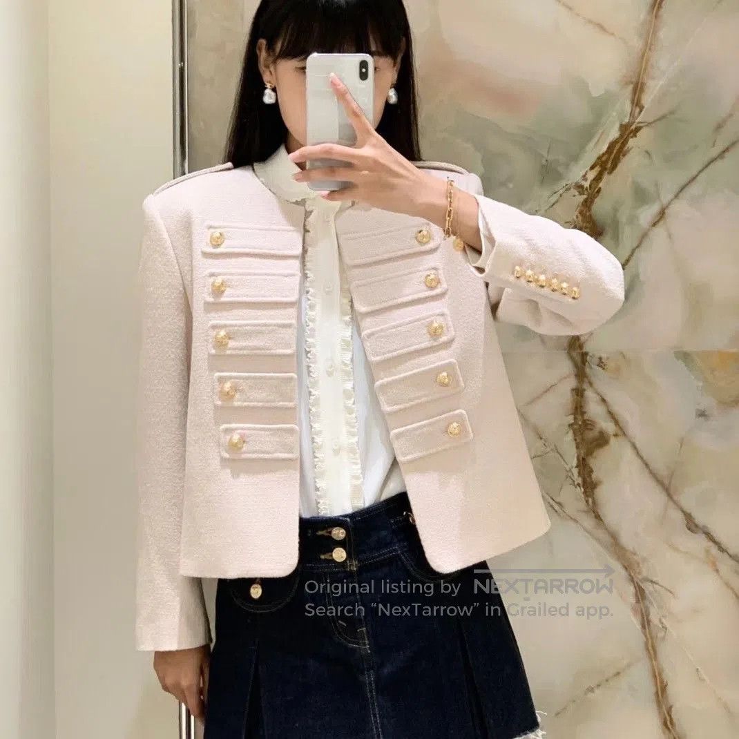 Celine CELINE SS23 Solid Tweed Button Knit Top. Size XXS / US 00 / IT 34 - 7 Thumbnail