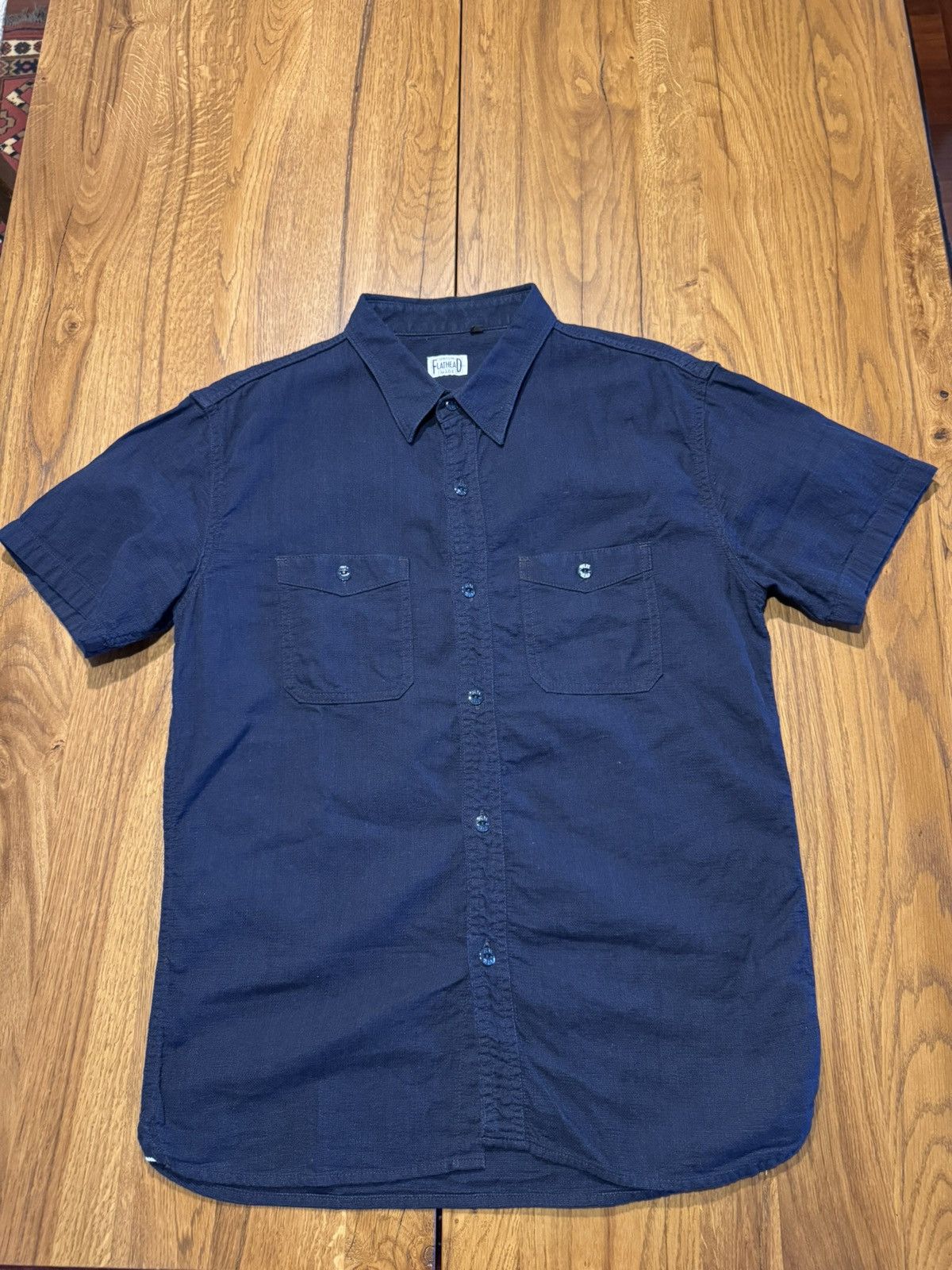 GLORY PARK INDIGO-DYED LINEN SHORT SLEEVE - 44