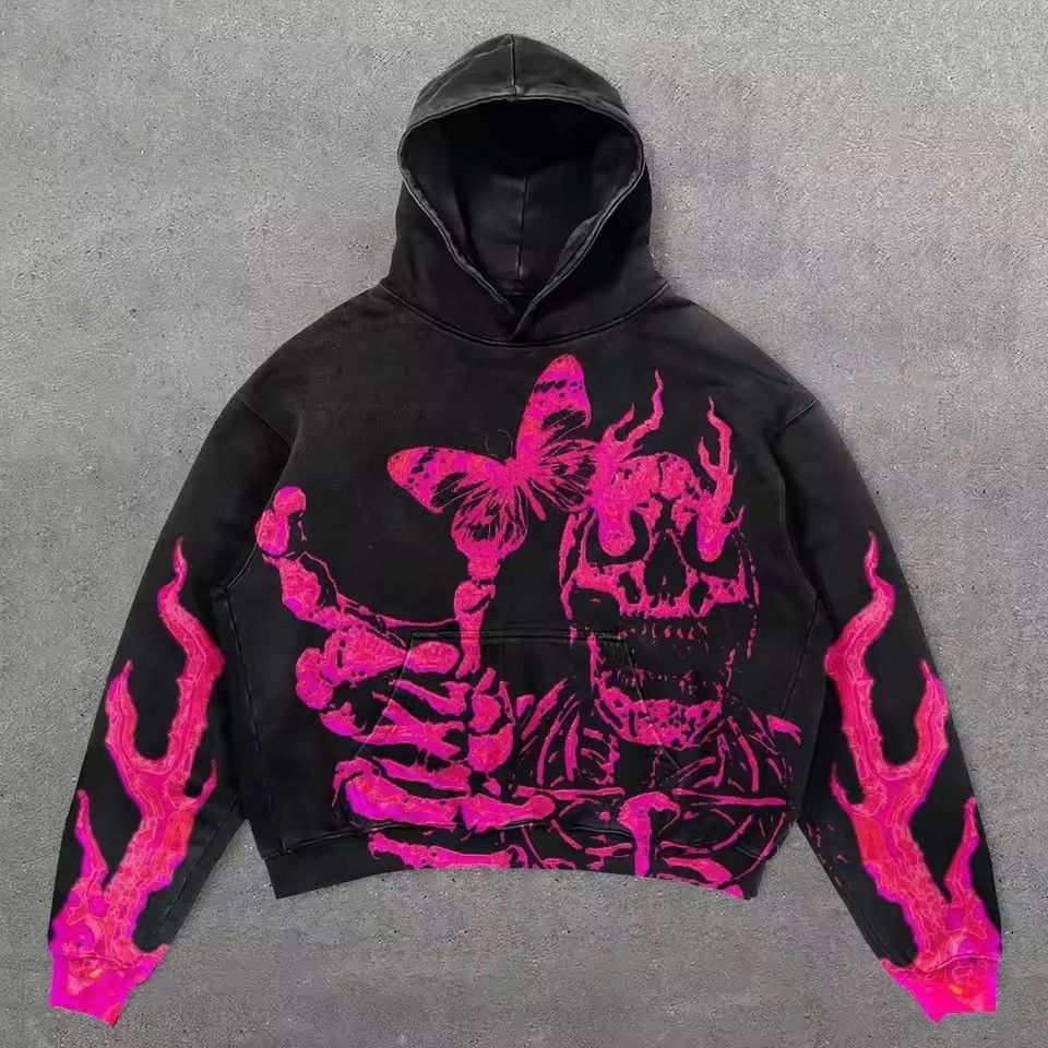 Japanese Brand Vintage Style Skeleton Graphic Hoodie Punk Gothic Style Size US XXL / EU 58 / 5 - 3 Thumbnail