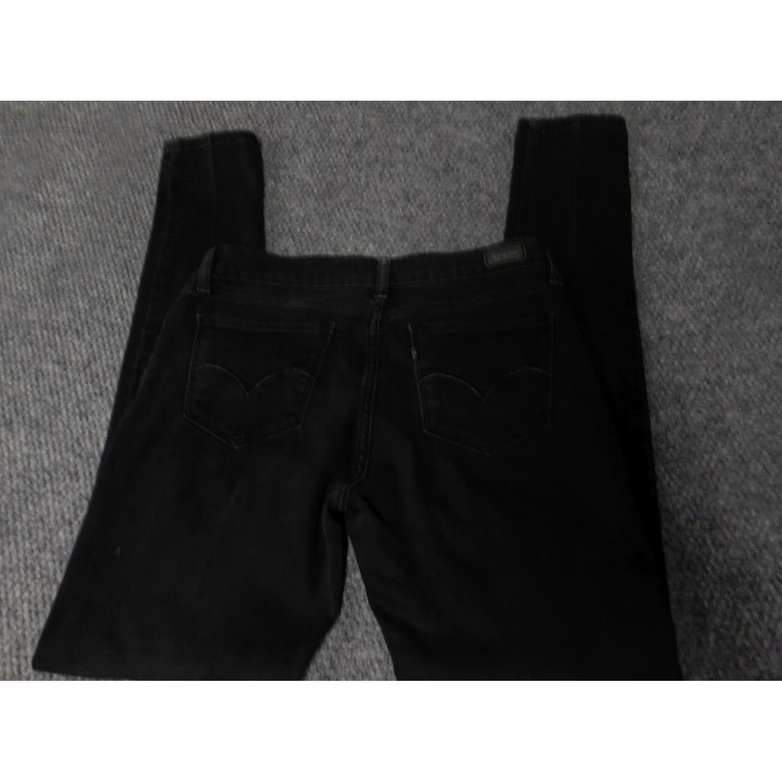 Levi's Levi's Jeans Womens 30x31 Black Straight Denim Regular 30 Inseam 31 Mid Rise Stretch Zipper Cotton Blend Denim Size 30" / US 8 / IT 44 - 6 Thumbnail