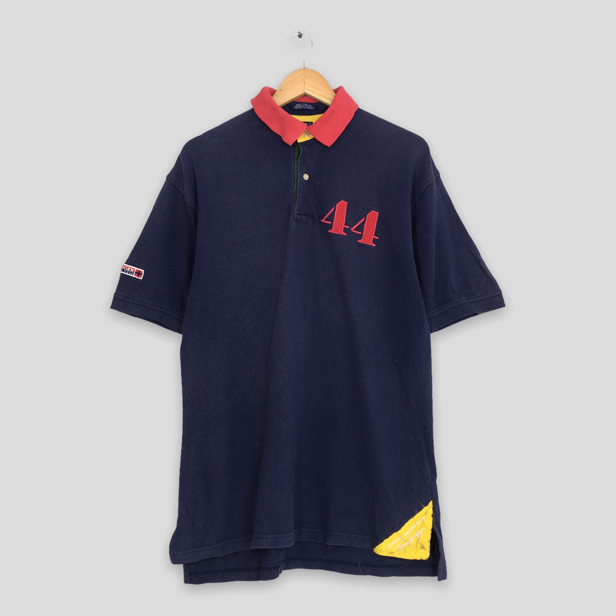 Tommy Hilfiger × Vintage Vintage 90's Tommy Hilfiger Sailing Gear Polo Shirt Medium Size US M / EU 48-50 / 2 - 1 Thumbnail