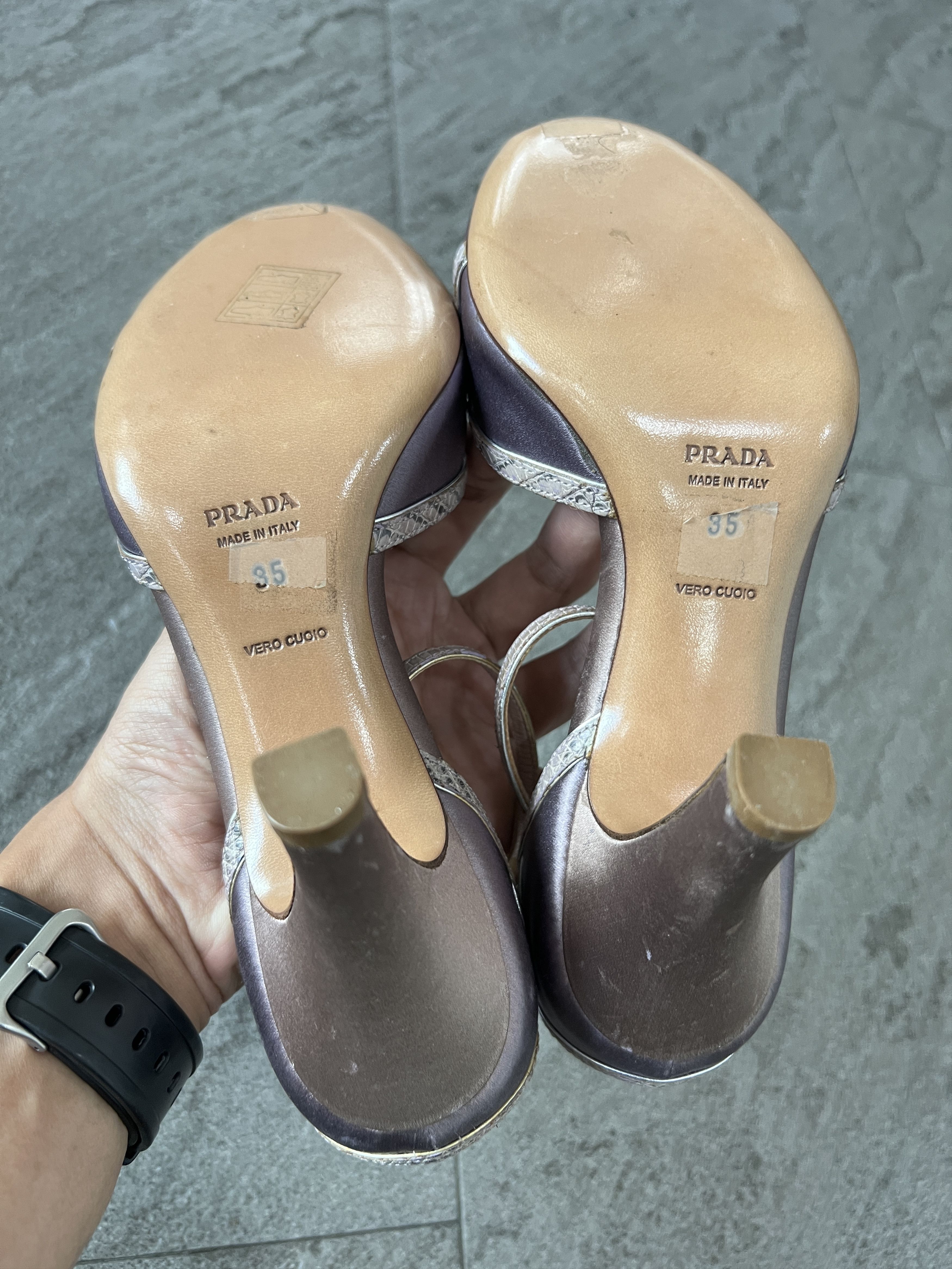 Prada Prada Satin Ankle Strap Heels Lavender Pink 35 Size US 5 / IT 35 - 10 Thumbnail