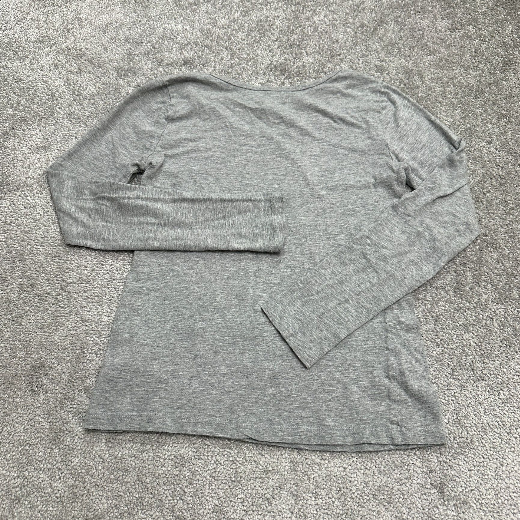 Fabletics Fabletics T-Shirt Womens Gray Long Sleeve Round Neck Casual Cotton SS Classic Logo Fit Regular Vintage: No Size XXS / US 00 / IT 34 - 2 Thumbnail