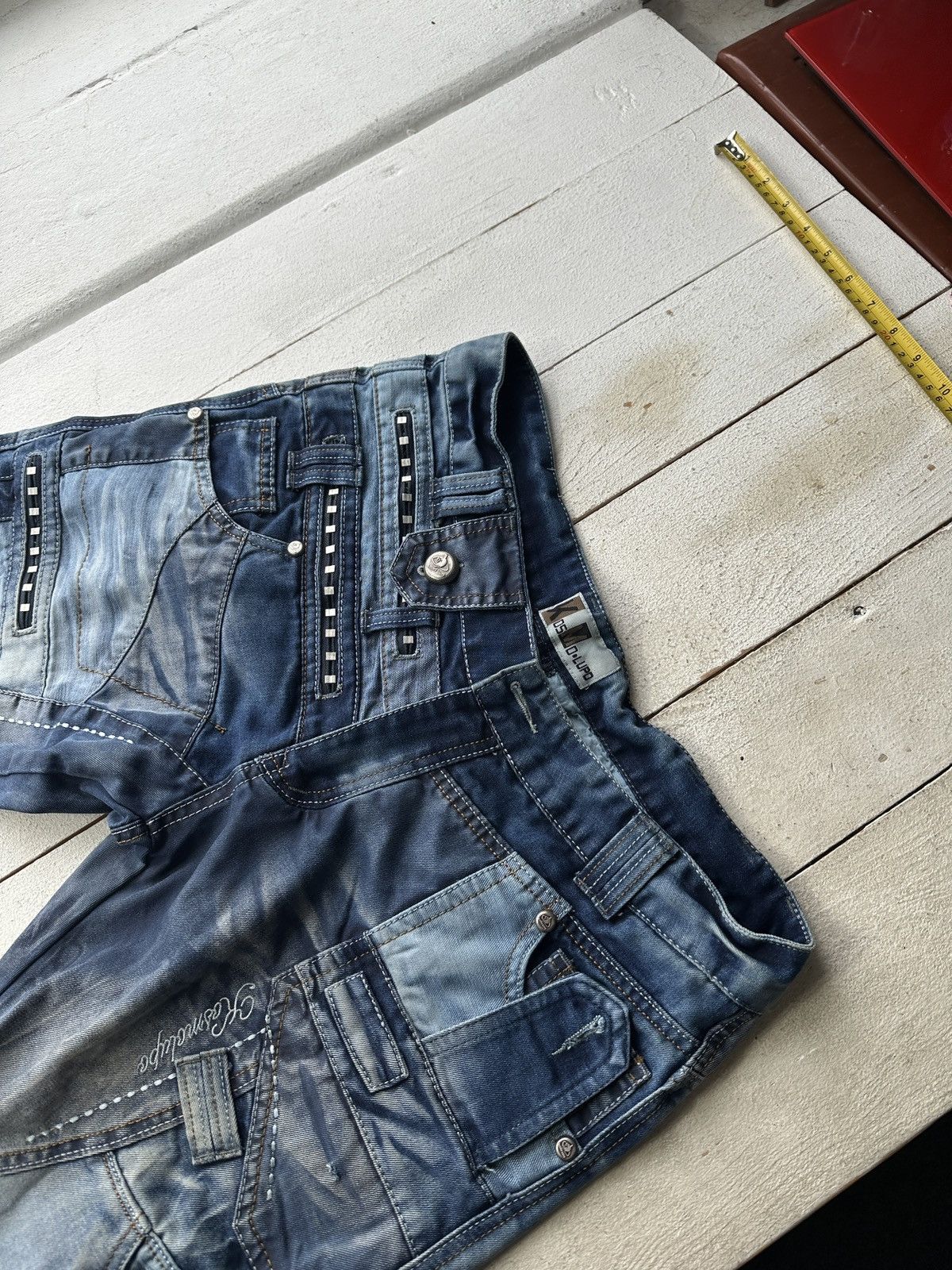 Japanese Brand 🚨Japanese Cosmo Lupo Baggy Distressed Opium Punk Jeans Owens Size US 34 / EU 50 - 2 Thumbnail