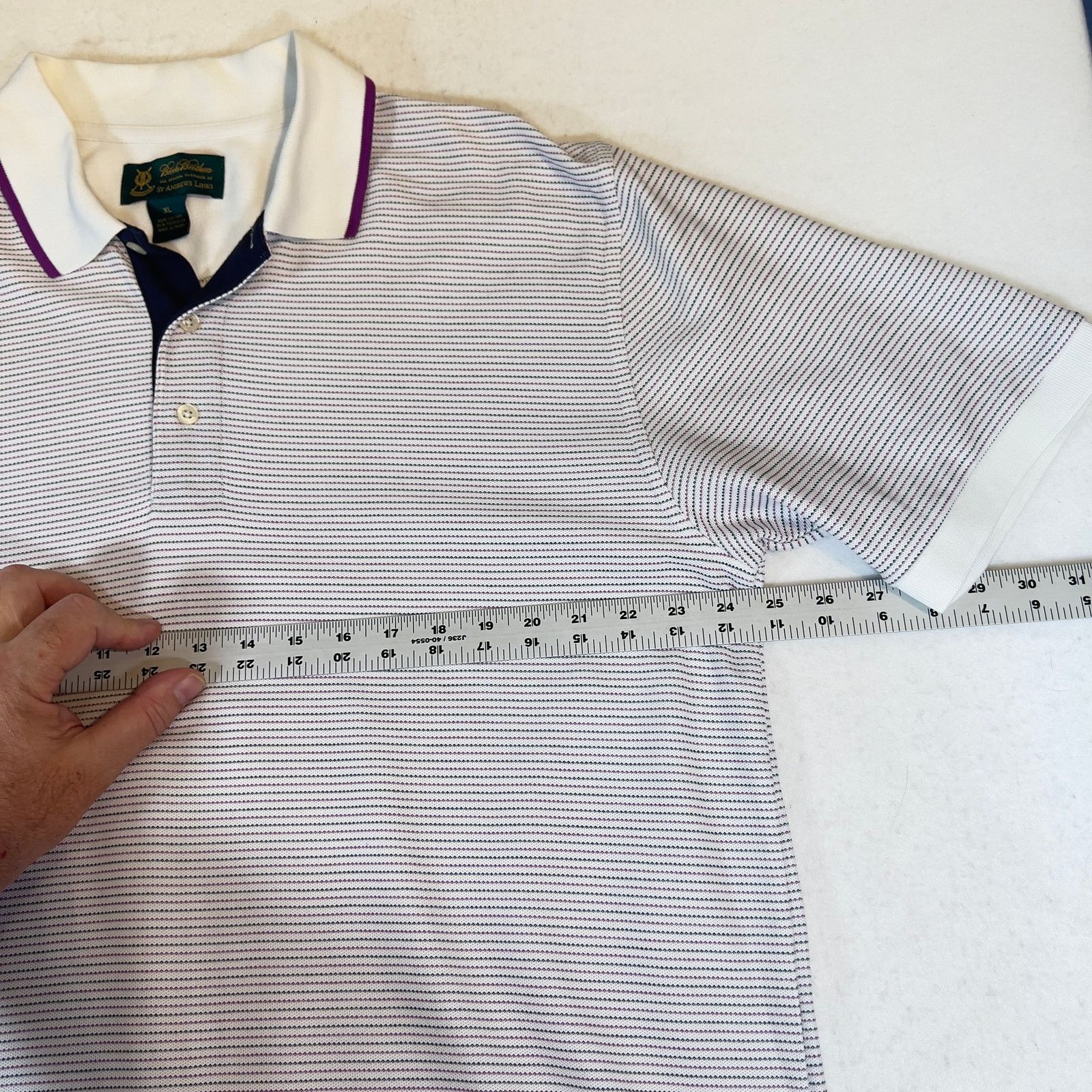 Brooks Brothers Brooks Brothers X St Andrews Links Polo Shirt Men XL Purple Size US XL / EU 56 / 4 - 7 Thumbnail