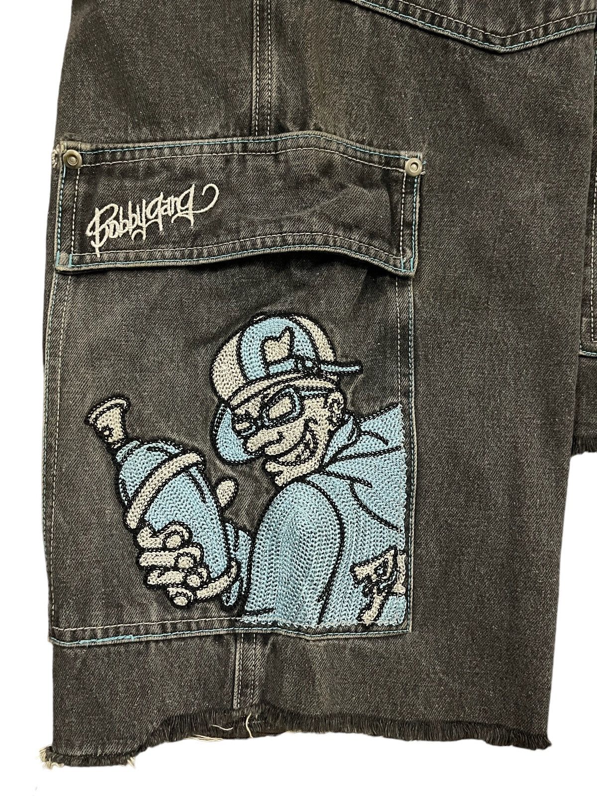 JNCO Vintage 90s Bobby Gang Hip Hop Graffiti Short Jeans Size US 30 / EU 46 - 7 Thumbnail