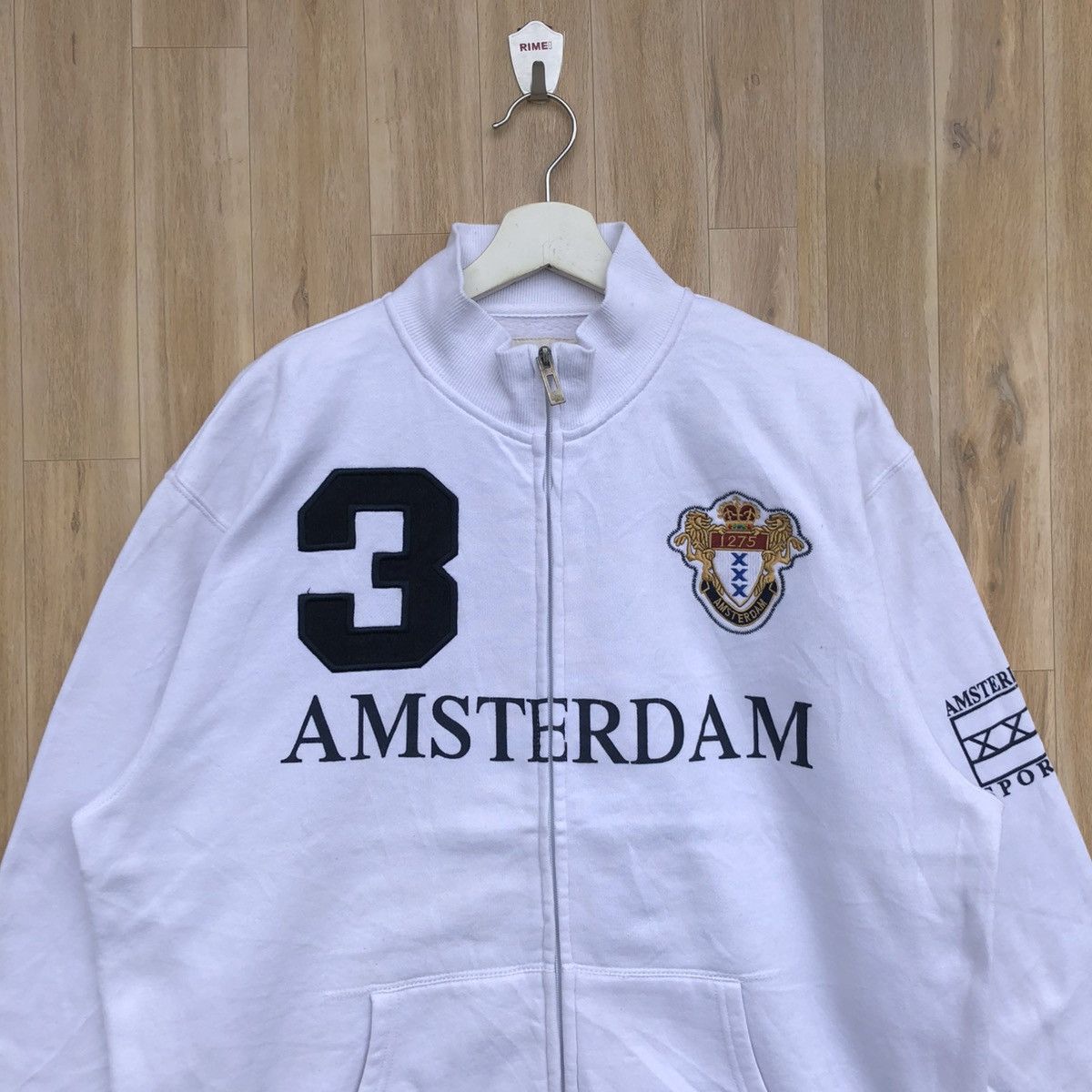 Vintage Vintage Amsterdam Sports Zipper Pullover Sweatshirt Size US L / EU 52-54 / 3 - 3 Thumbnail