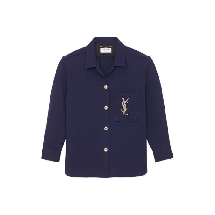 Saint Laurent Paris Saint Laurent Monogram Wool Embroidered Shirt -2507 Size XS / US 0-2 / IT 36-38 - 7 Thumbnail