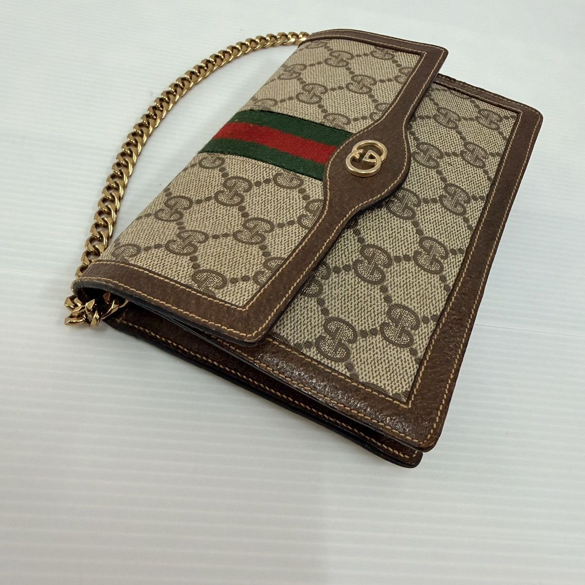 Gucci Gucci Monogram Vintage Clutch Chain Pochette Bag Size ONE SIZE - 6 Thumbnail