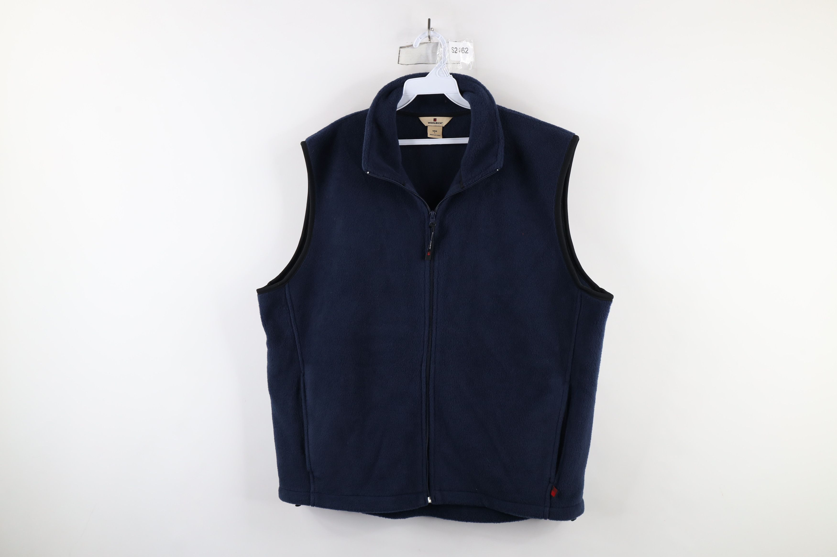 Vintage × Woolrich Woolen Mills Vintage Woolrich Blank Full Zip Fleece Vest Jacket Navy Blue Size US L / EU 52-54 / 3 - 1 Thumbnail