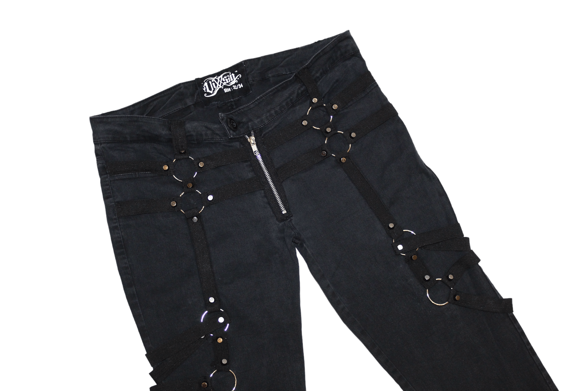 Beauty Beast Vixxsin Slim Fit Bondage Zippers Faded Black Stretch Pants Size US 32 / EU 48 - 5 Thumbnail