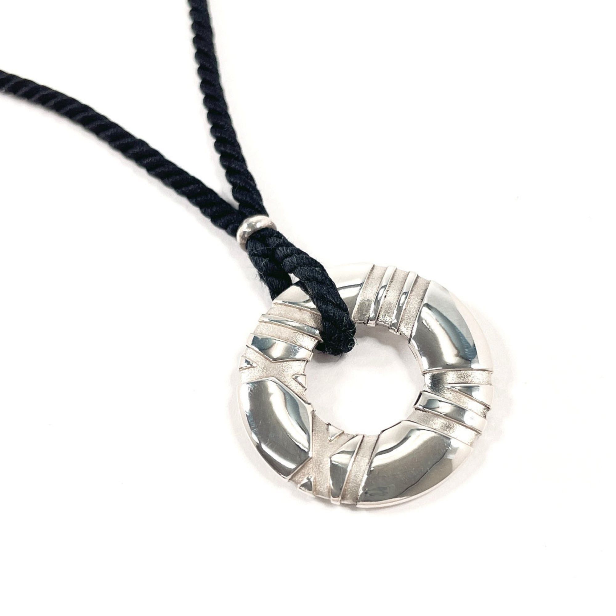 Tiffany & Co. TIFFANY & Co. Tiffany Atlas Circle Necklace in Silver 925 with Silk Cord, Silver, for Women Size ONE SIZE - 1 Thumbnail