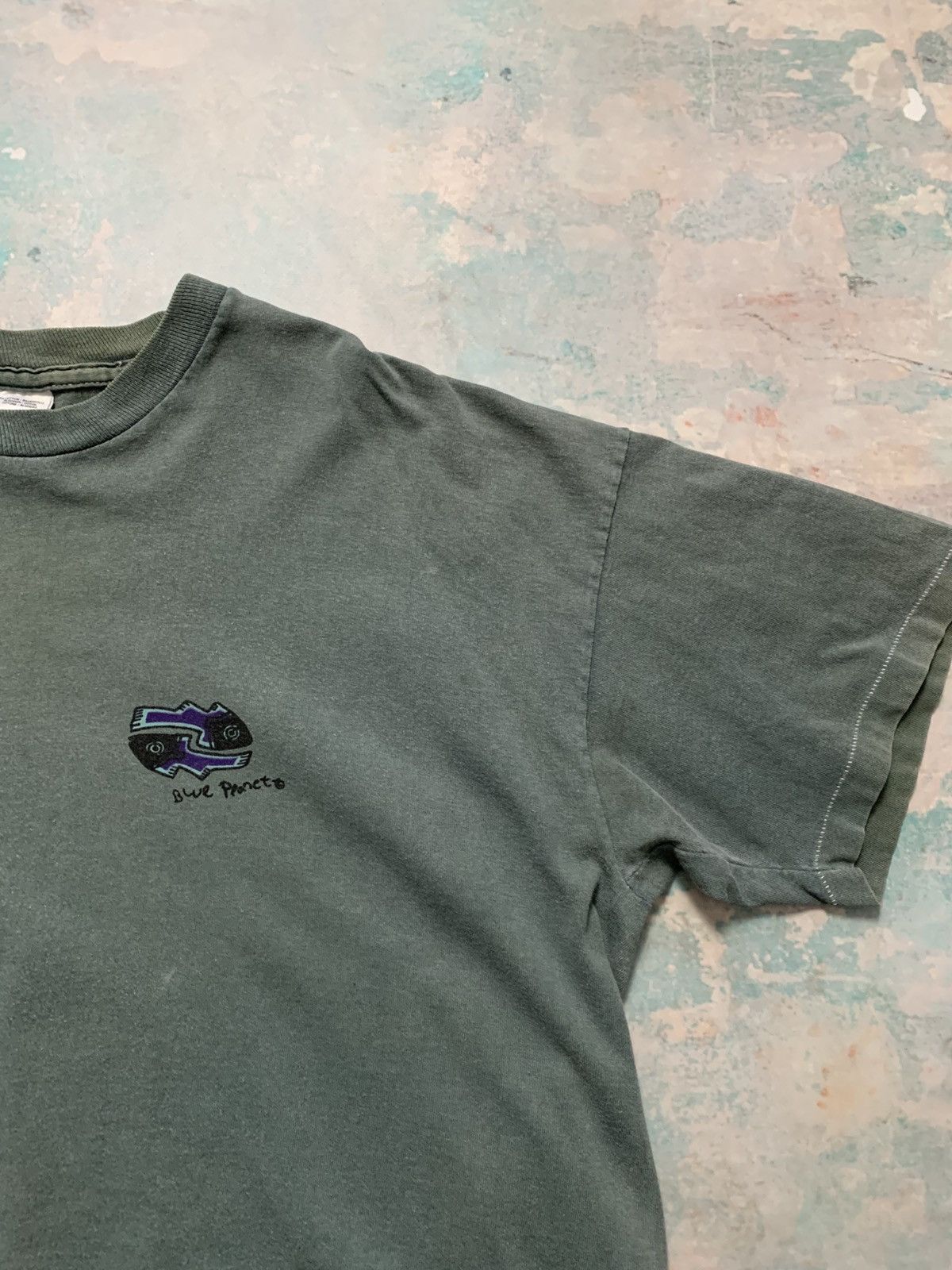Vintage Blue Planet 90s T-Shirt Screen Stars Oversized Fade Tee Size US XXL / EU 58 / 5 - 4 Thumbnail