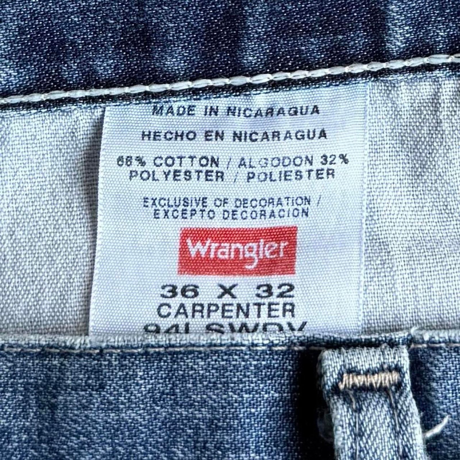 Carhartt × Vintage × Wrangler Vintage Y2K Carhartt Style Baggy Carpenter Skater Tech Jeans Size US 36 / EU 52 - 4 Thumbnail