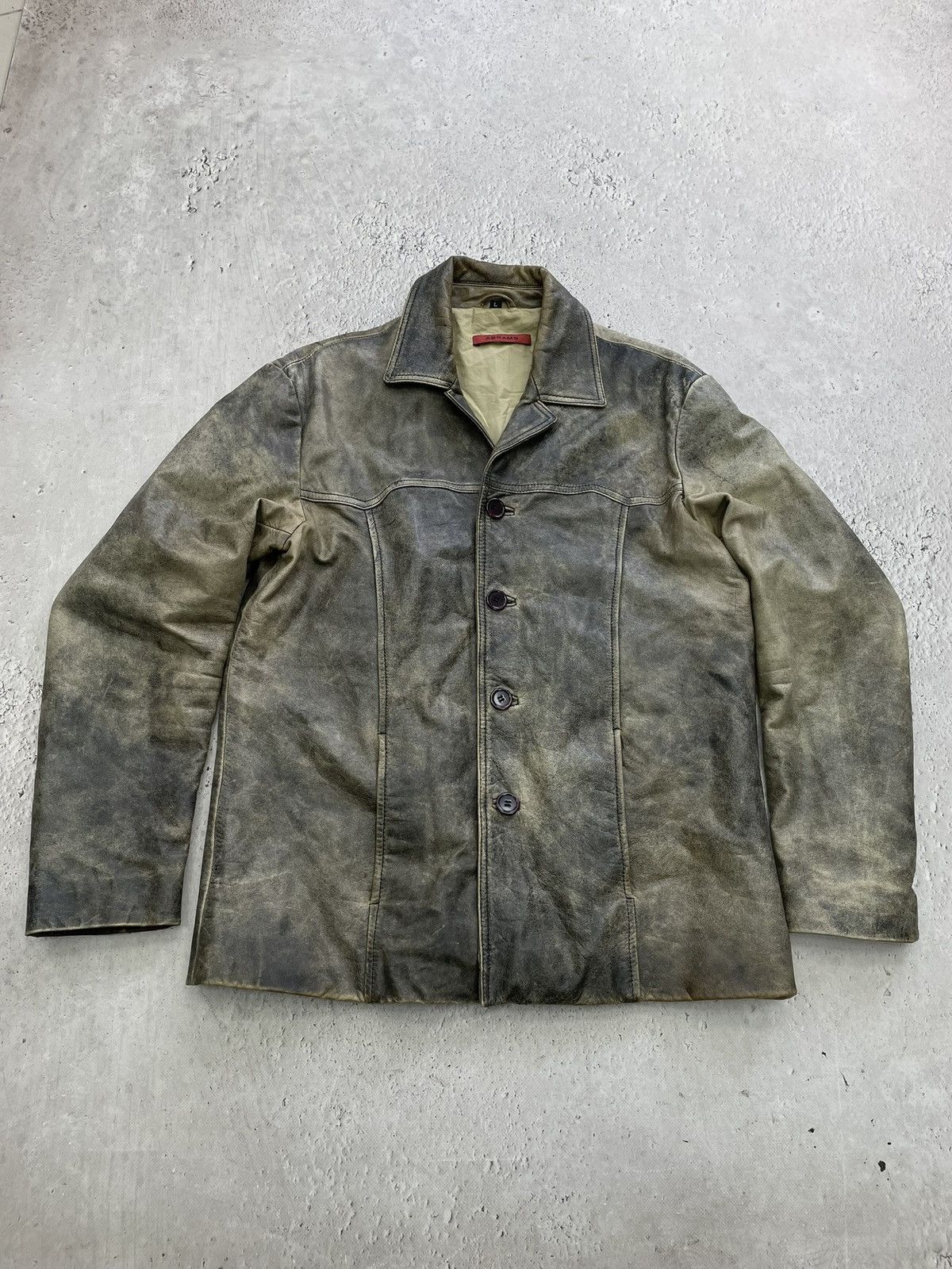 Japanese Brand Hype washed leather acant garde jacket diesel style y2k Size US M / EU 48-50 / 2 - 2 Thumbnail