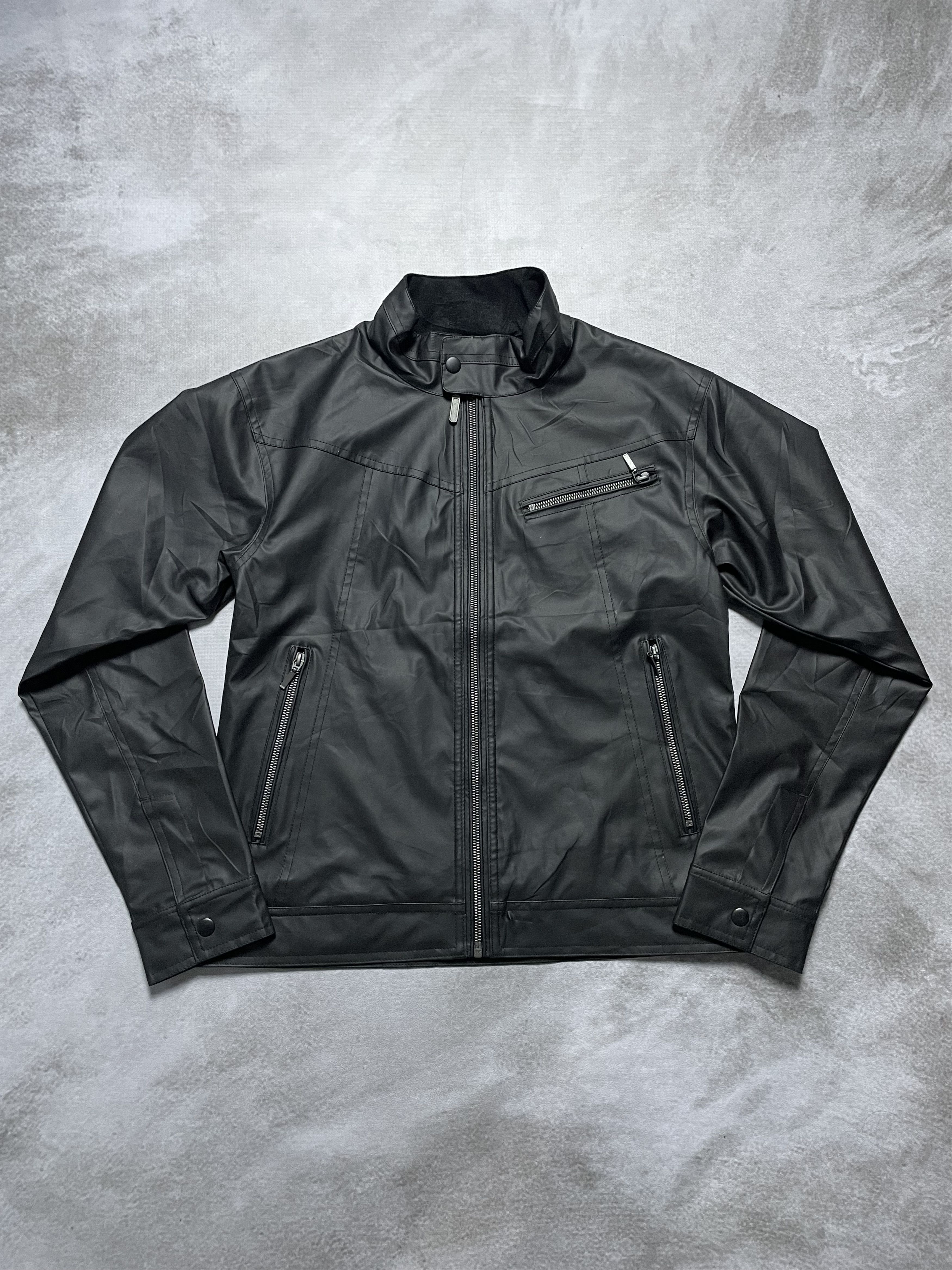 14th Addiction Unknown - Monochrome Leather Jacket Tokyo Biker Style Size US M / EU 48-50 / 2 - 2 Thumbnail