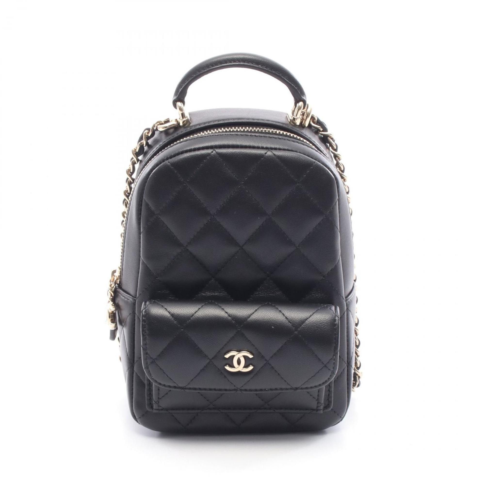 Chanel CHANEL Matelasse Backpack/Handbag, Leather, Women's, Black, AP3753 Size ONE SIZE - 1 Thumbnail