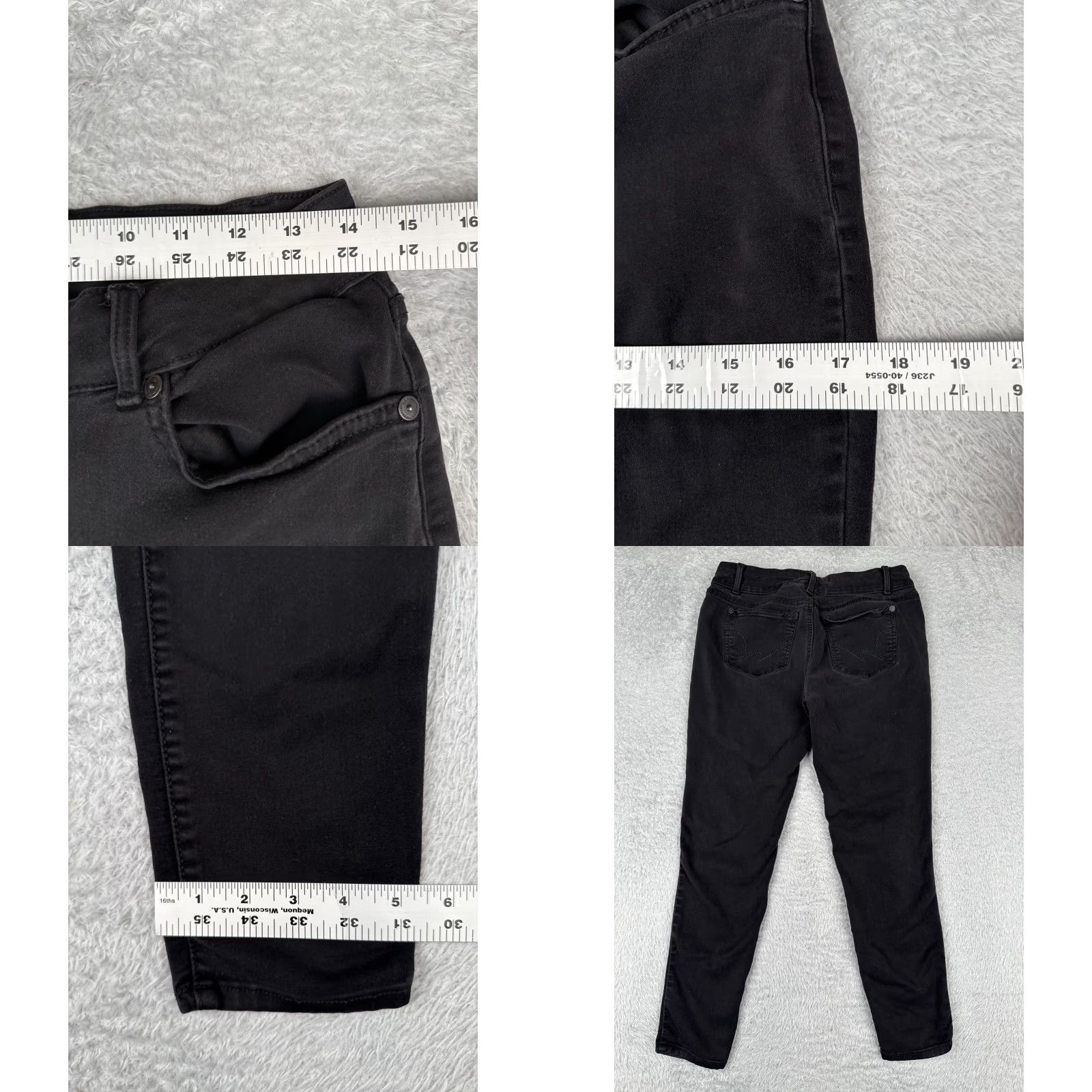 Vintage Wallflower Jeans Juniors 13 Black Denim Skinny Ultra Fit Zip 28x25 5-Pocket Distressed Cotton Blend Womens 90s? Size 34" / US 12 / IT 48 - 9 Thumbnail