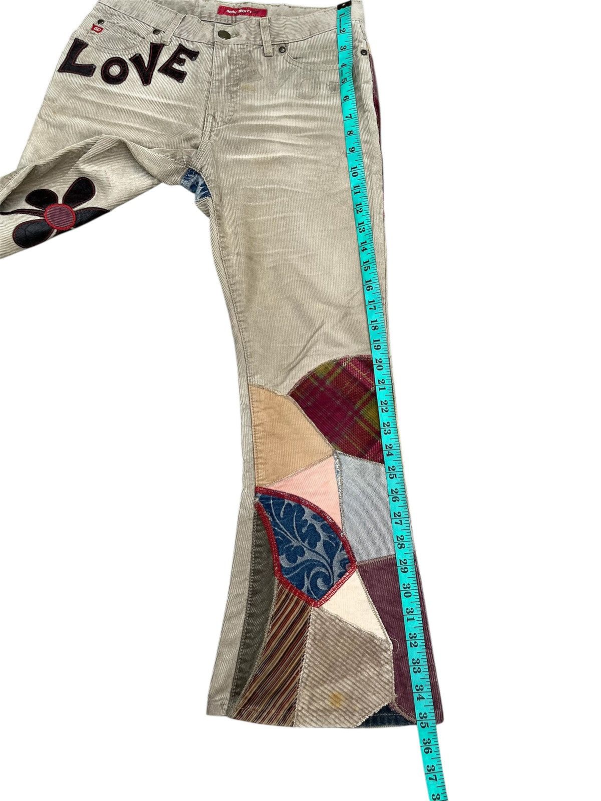 Seditionaries MISS SIXTY Patchwork Corduroy Flare Jeans Size 26" / US 2 / IT 38 - 17 Thumbnail