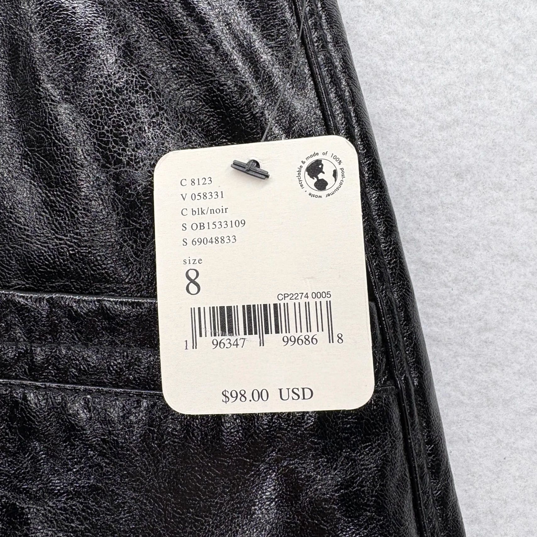 Free People Free People Pants Womens 8 Black Faux Leather Coated Wide Leg Dressy High Rise Size 30" / US 8 / IT 44 - 4 Thumbnail
