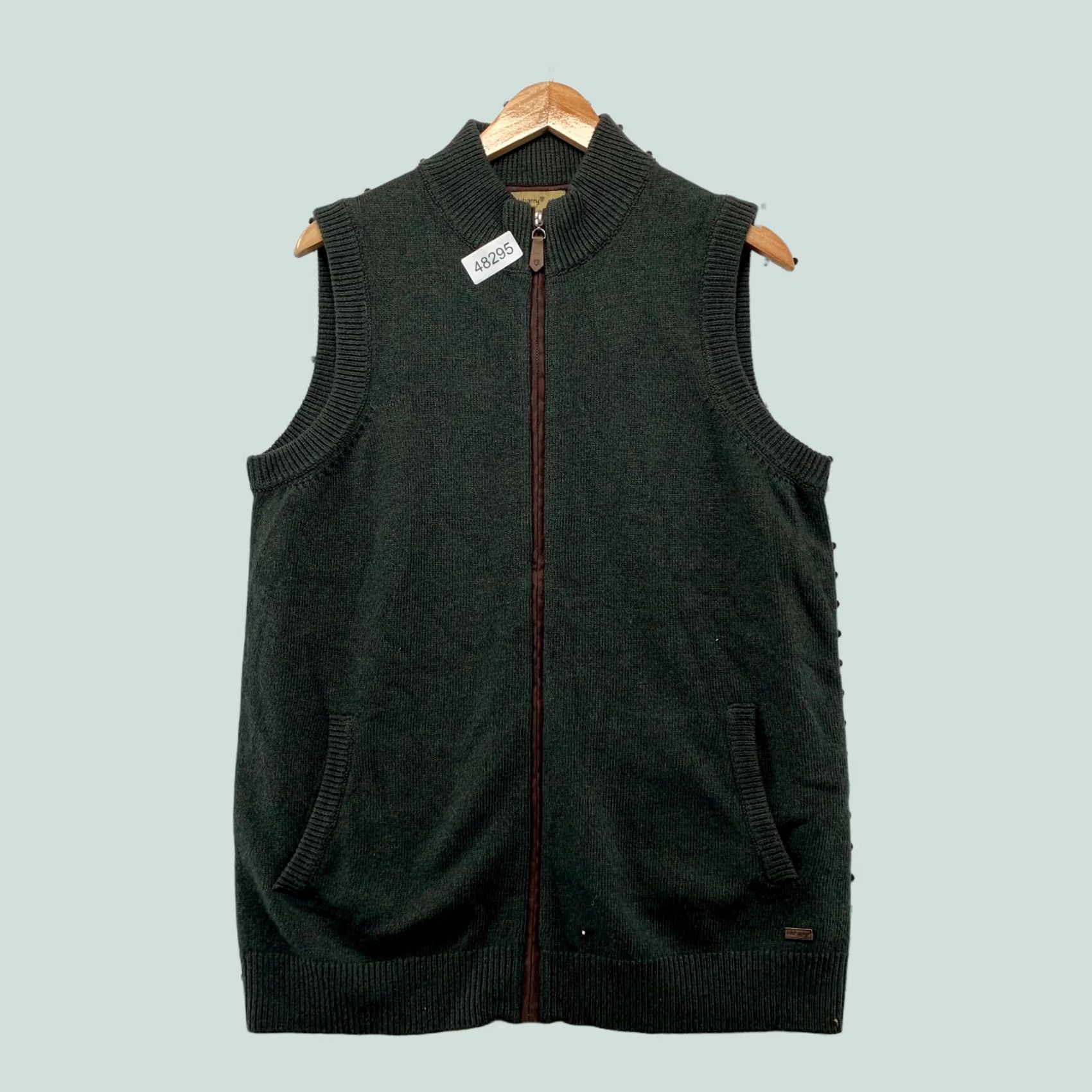 Vintage Dubarry Wool Sweater Vest Mens XL Green Sleeveless Mock Neck Preppy Business Shirt/Top Vest Size US XL / EU 56 / 4 - 1 Thumbnail