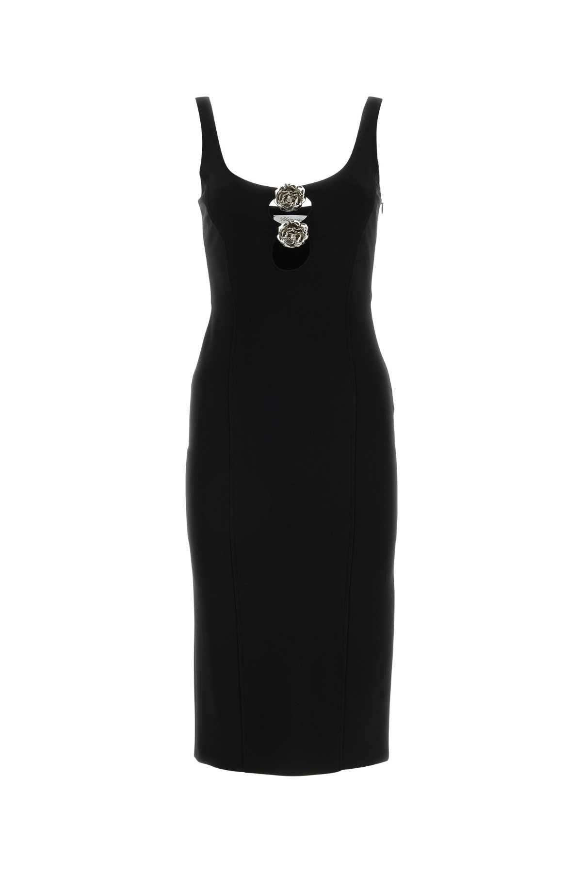 image of Blumarine Black Stretch Viscose Blend Dress, Women's (Size Medium)