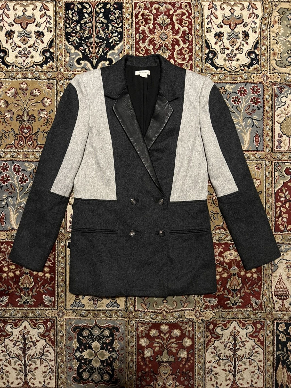 Helmut Lang Helmut Lang Deconstructed Black Block Gray Wool Blazer Size S / US 4 / IT 40 - 3 Thumbnail
