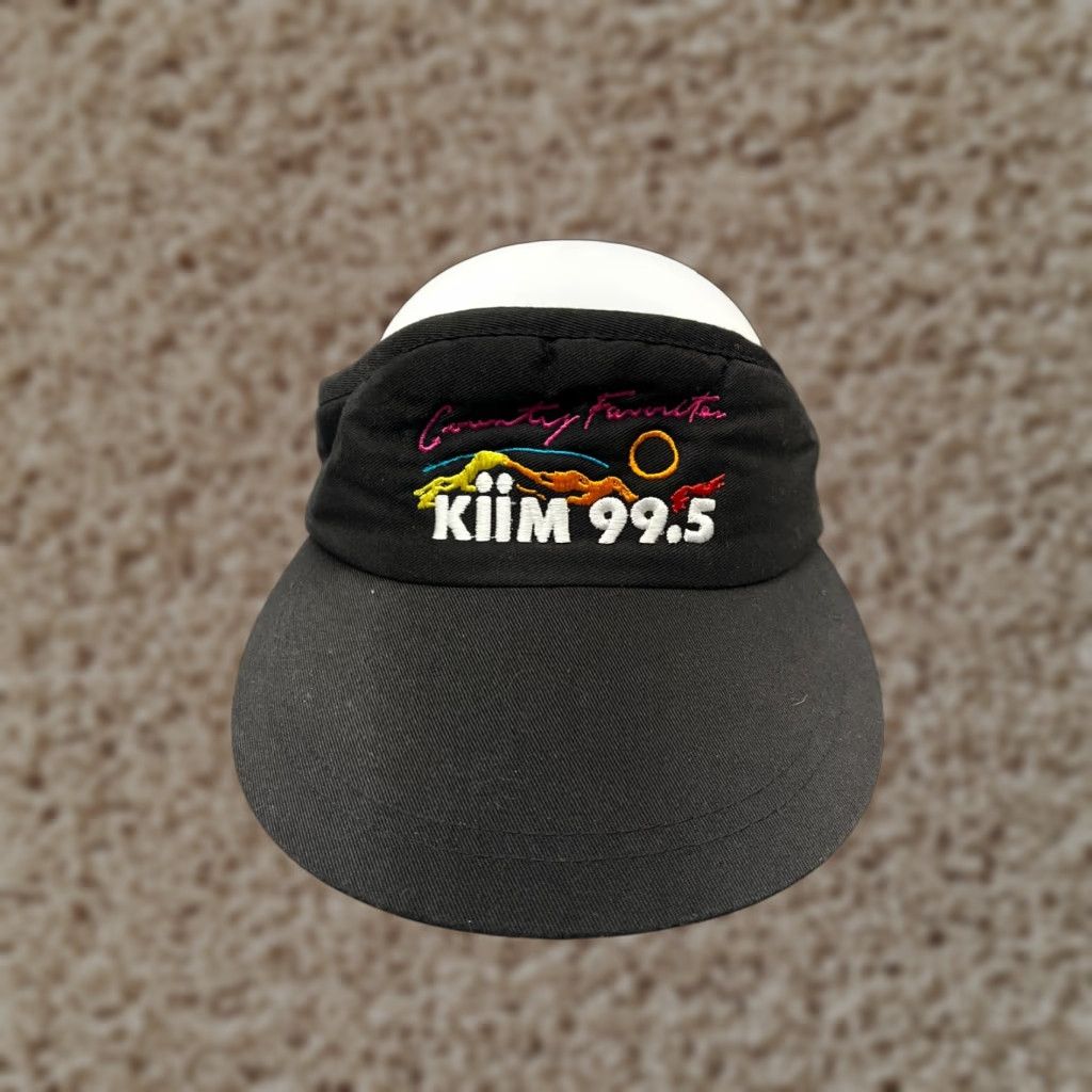 Vintage KIIM 99.5 Country Favorite Hat Cap Visor Fitted Adult Black One Size Polyester Size ONE SIZE - 1 Thumbnail
