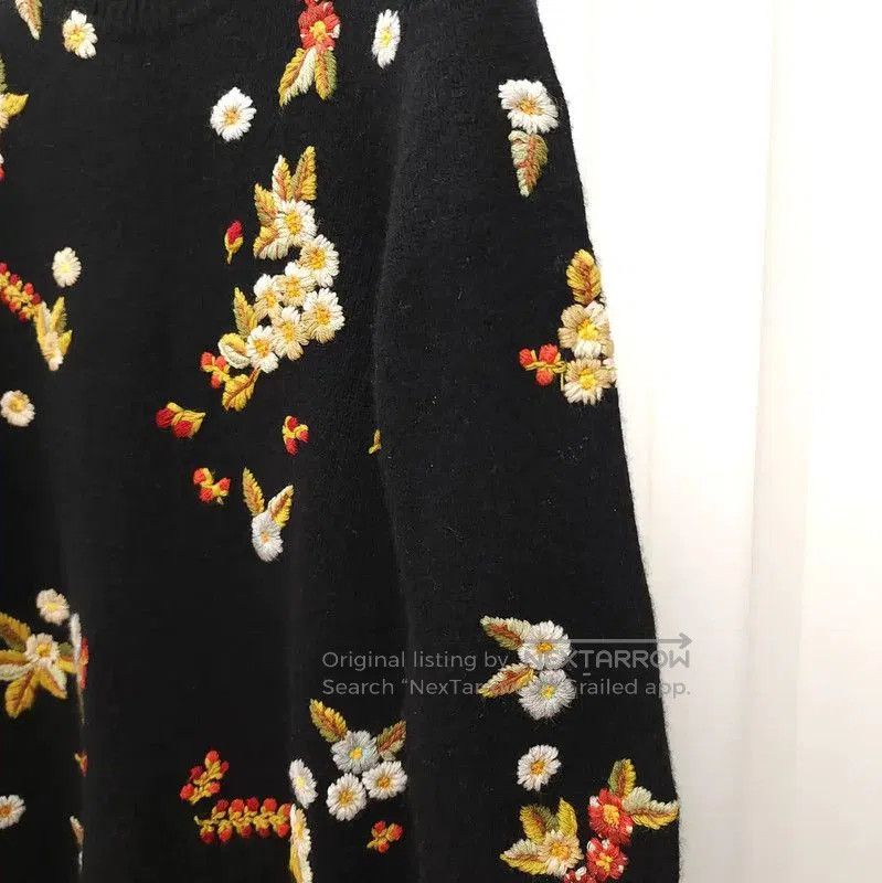 Dior Dior Black Wool Spring Dress with Floral Design . Size M / US 6-8 / IT 42-44 - 6 Thumbnail