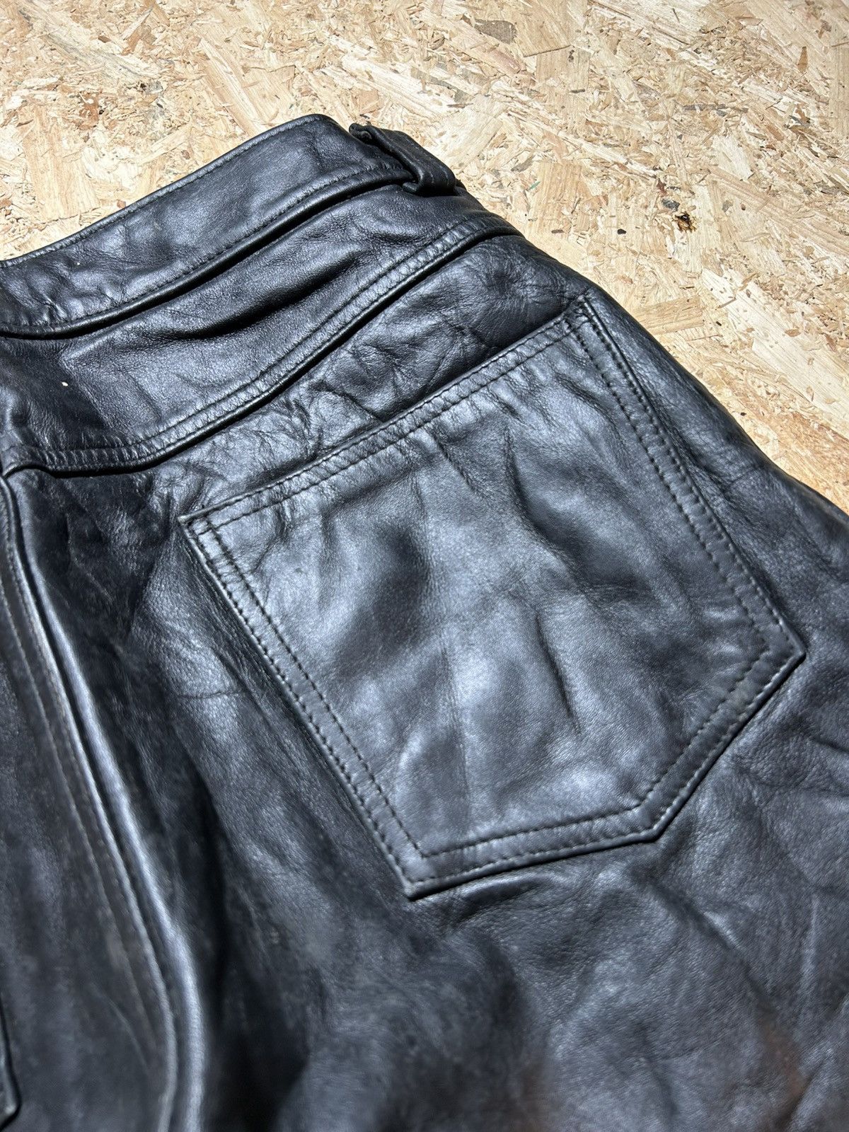 Schott Schott Perfecto Black Leather Pants Size US 31 - 10 Thumbnail